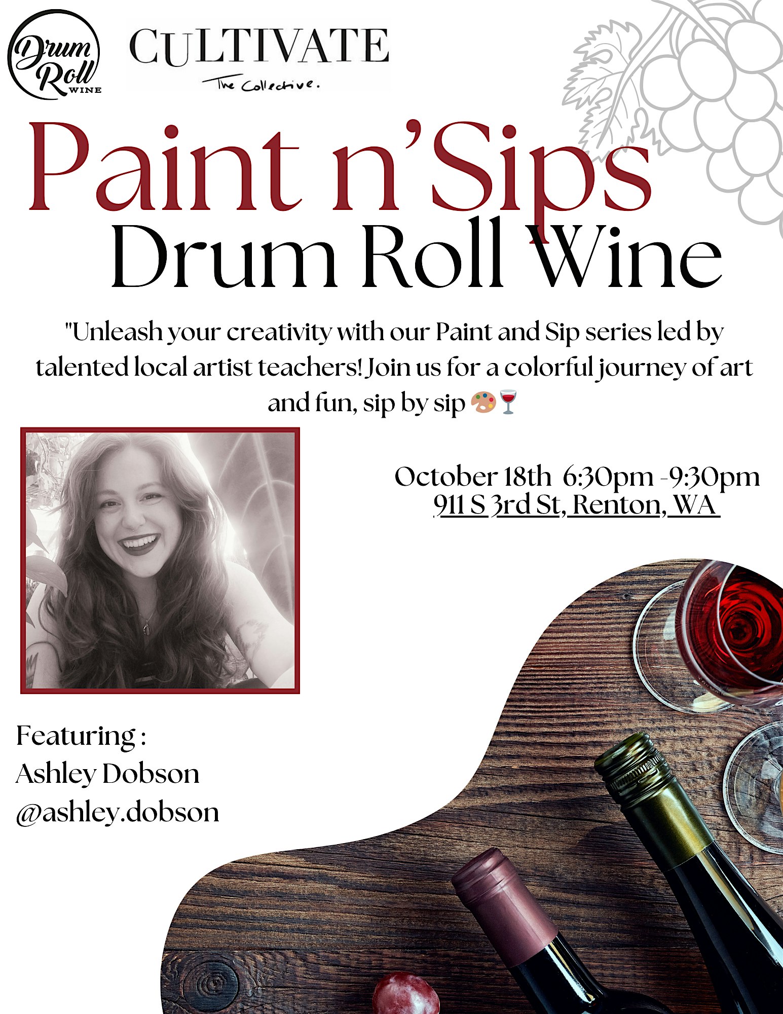 Paint n Sips at Drum Roll Wine – Renton, WA