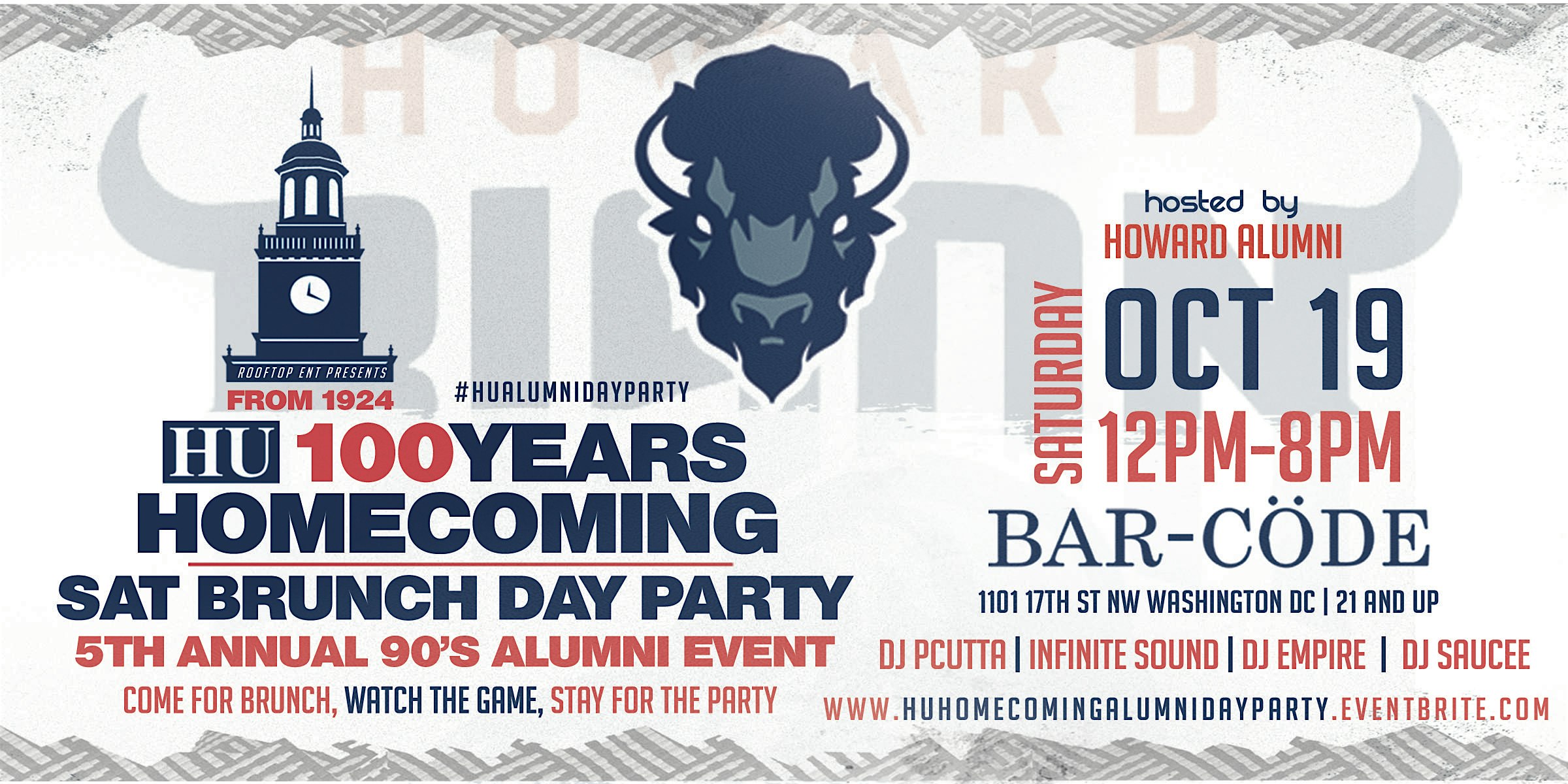 5TH ANNUAL HOWARD HOMECOMING ALUMNI 90s BRUNCH & DAY PARTY by Rooftop Ent – Washington, DC