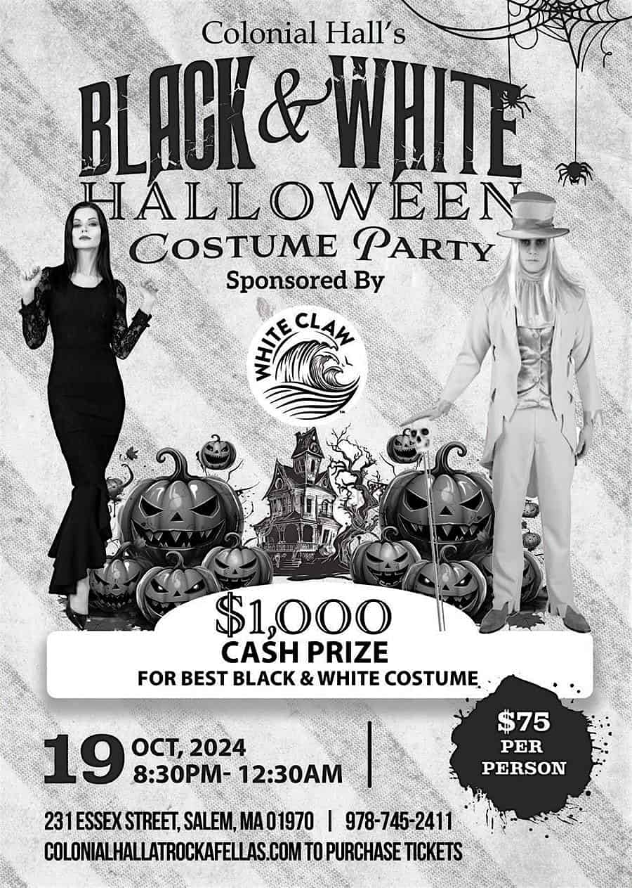 Black and White Halloween Costume Party – Featuring White Claw – Salem, MA