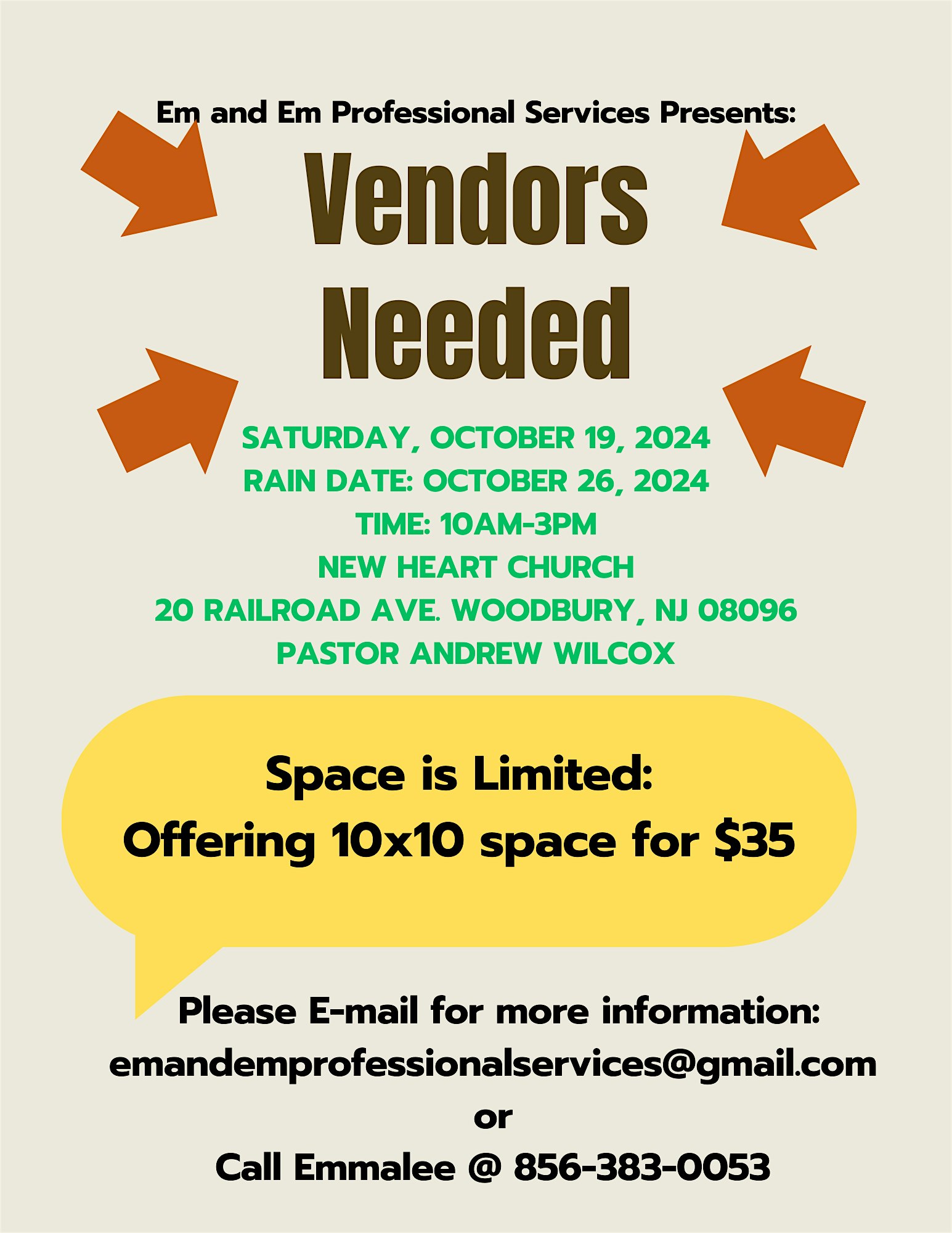 Fall Pop Up Event – Woodbury, NJ