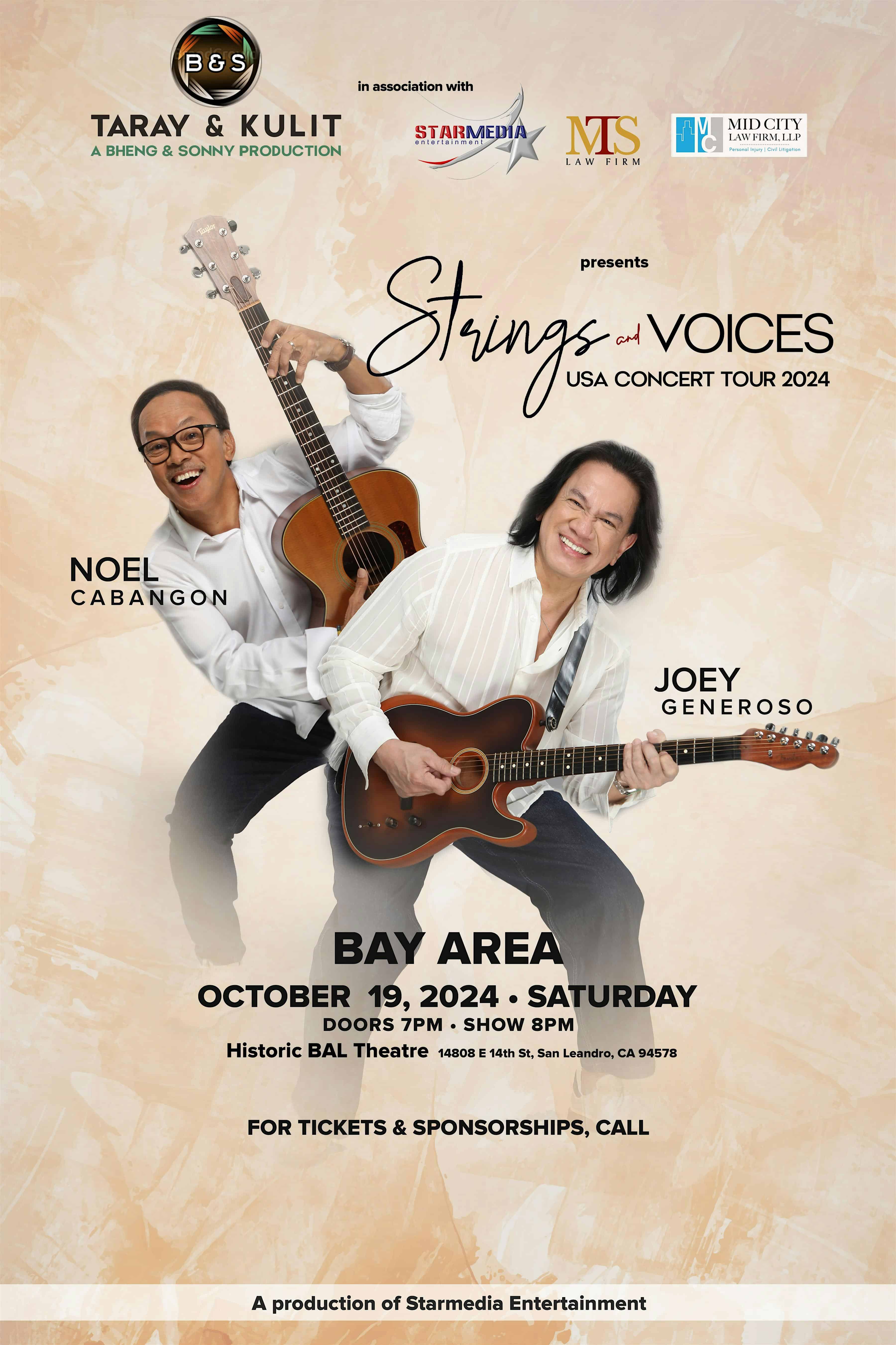 STRINGS & VOICES featuring Joey Generoso & Noel Cabangon – San Leandro, CA