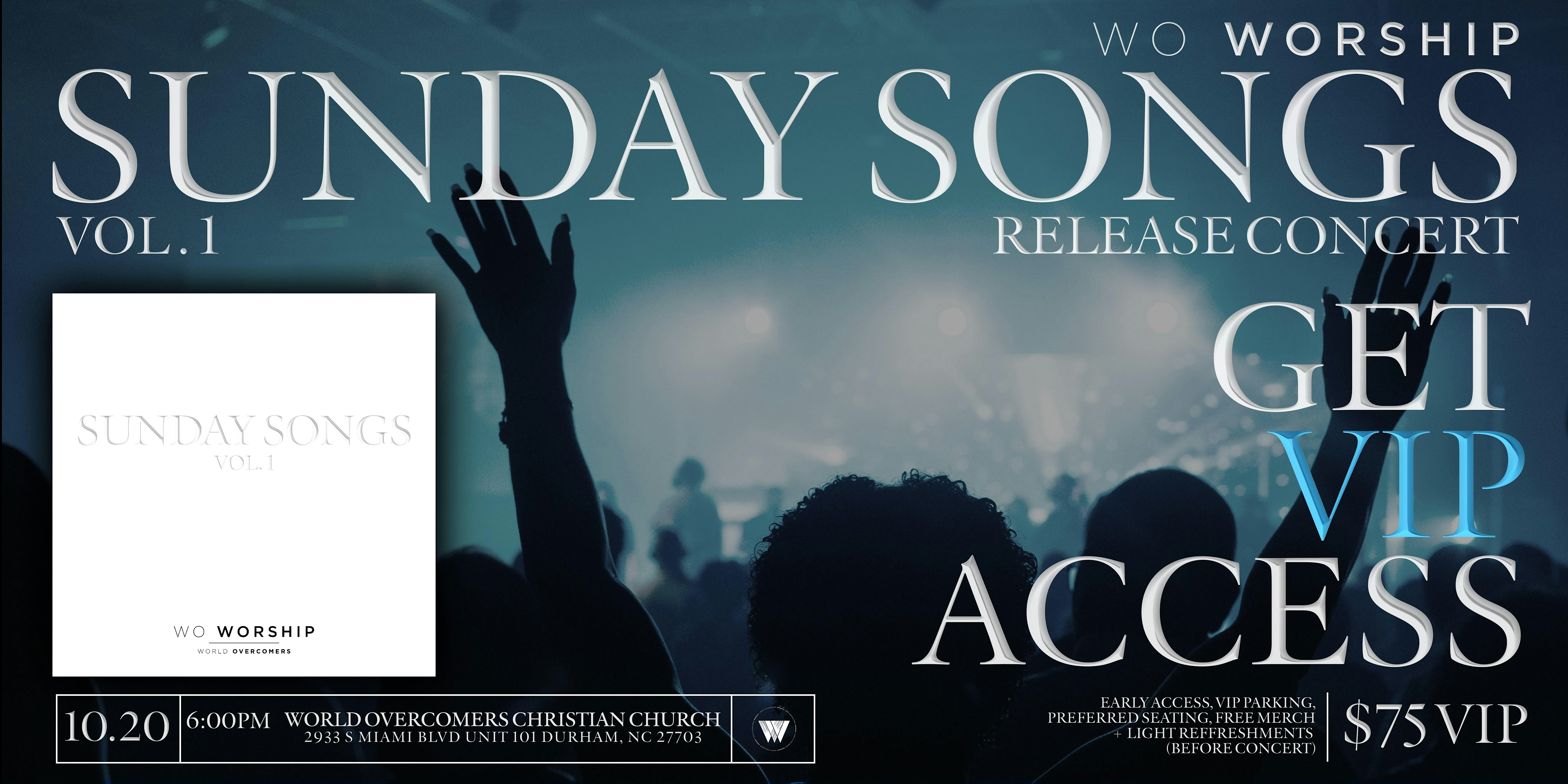 Sunday Songs Album Release Concert – VIP Tickets – Durham, NC