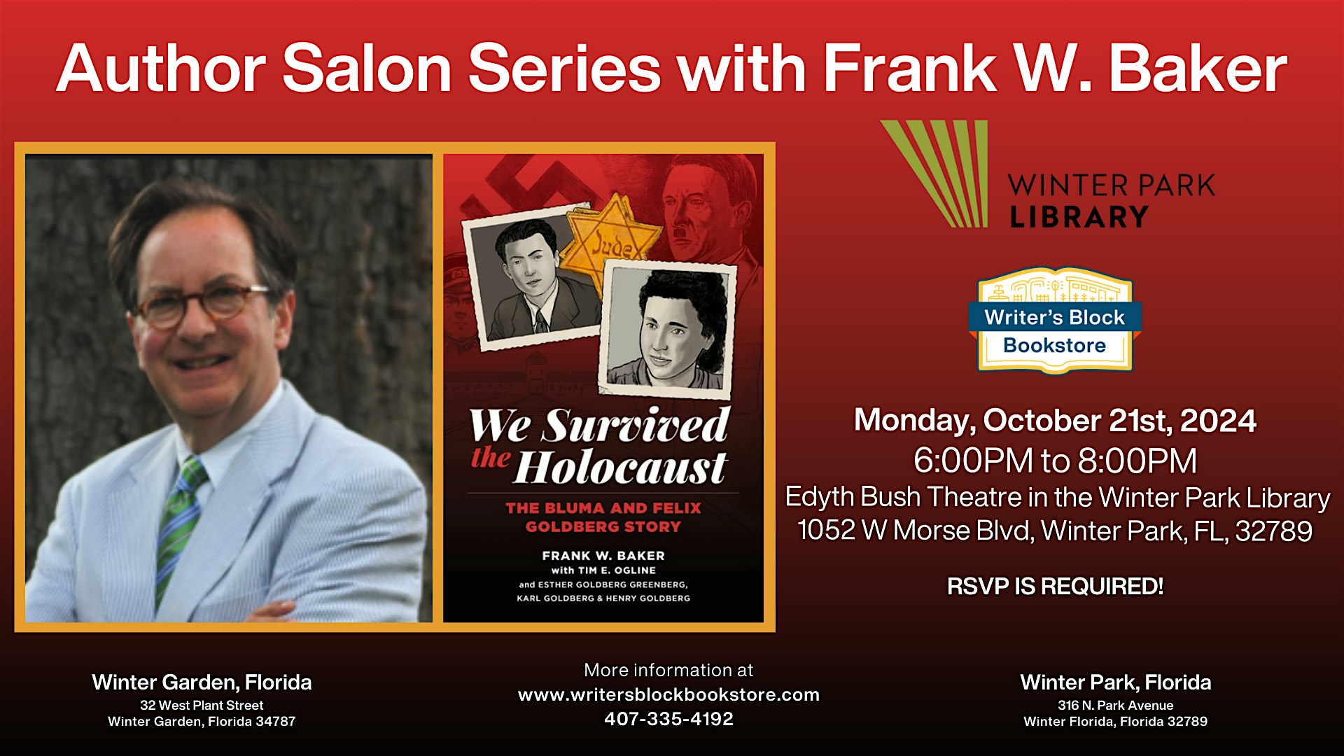 Author Salon Series with Frank W. Baker – Winter Park, FL