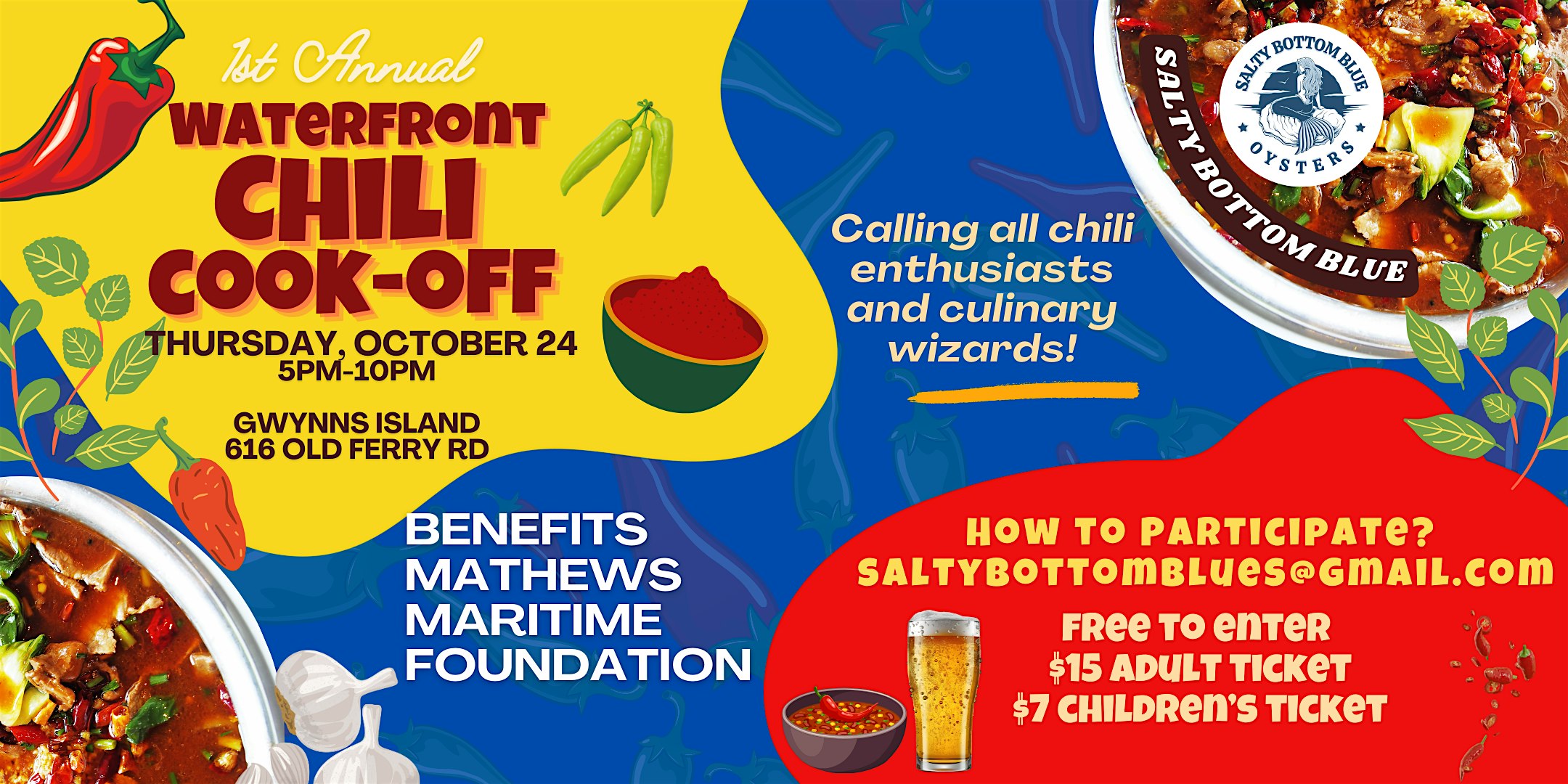 1st Annual Waterfront Chili Cookoff Gwynn’s Island – Gwynn, VA