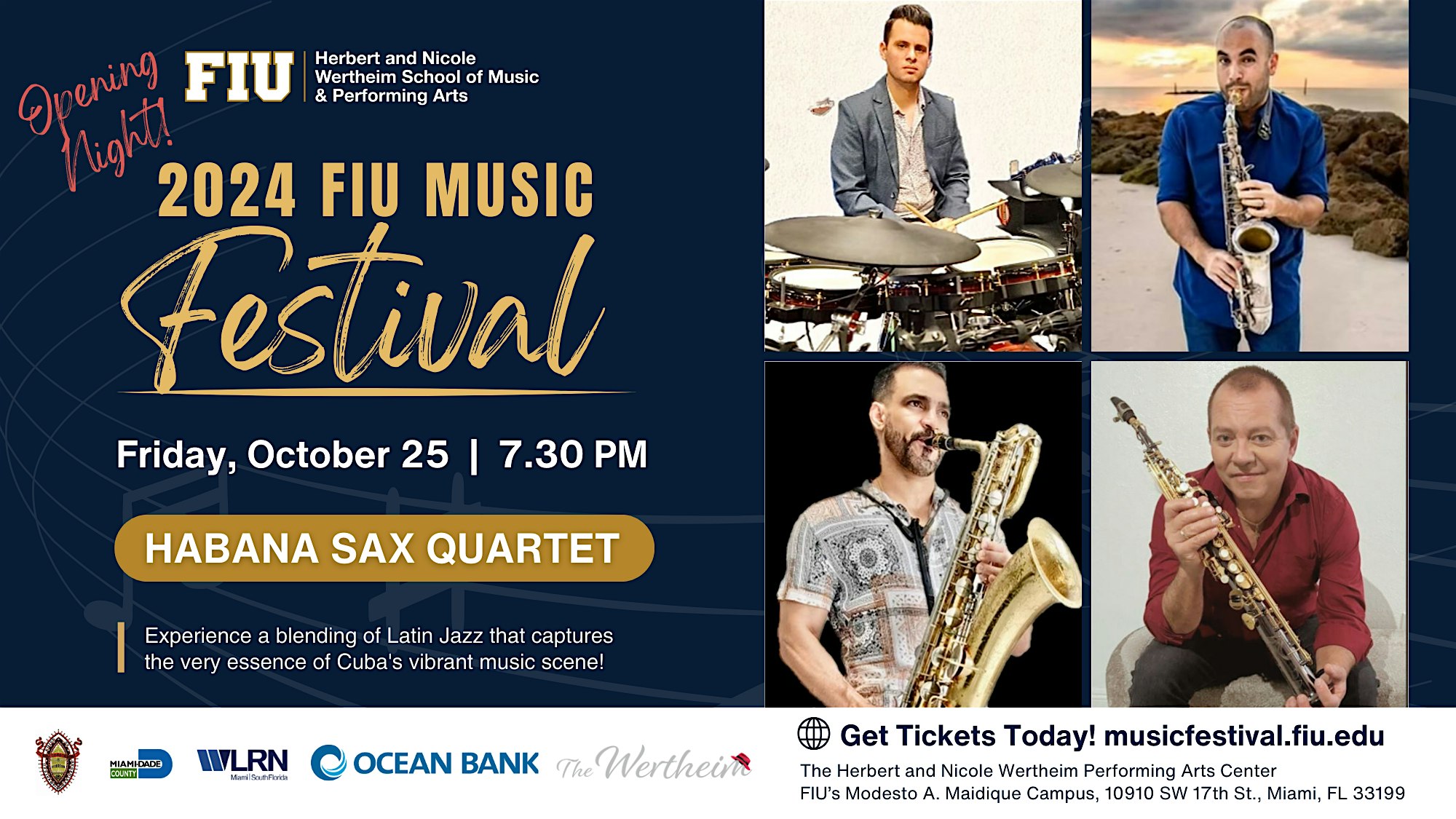 FIU Music Festival 2024 Opening Night: Habana Sax Quartet – Miami, FL