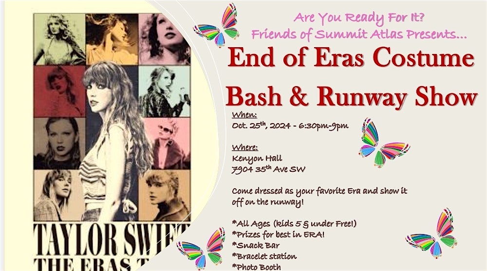 End Of Eras- Costume Bash and Dance Party! All Ages! (Kids Under 5 Free!) – Seattle, WA