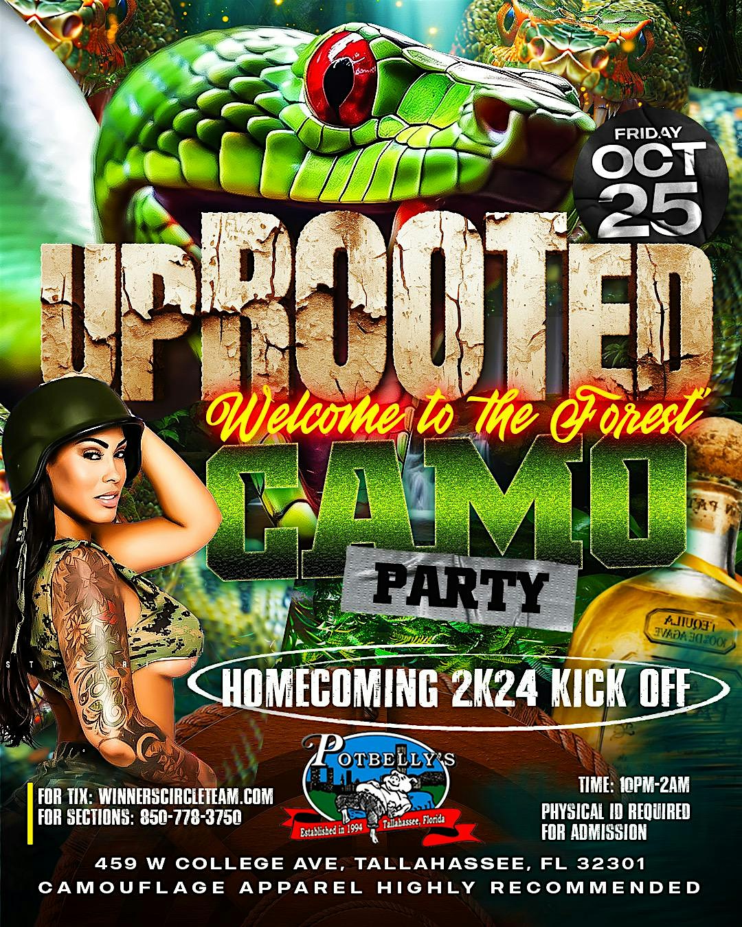 FAMU HOMECOMING KICK OFF- UPROOTED CAMO PARTY – Tallahassee, FL