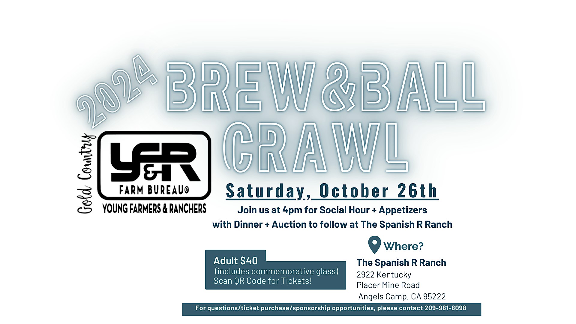 2024 Brew & Ball Crawl Dinner Fundraiser – Angels Camp, CA