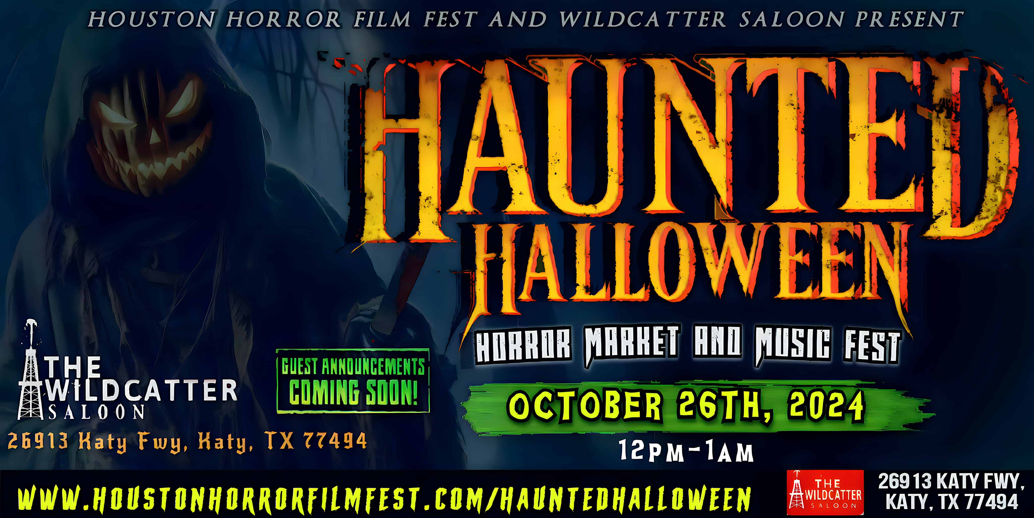 Haunted Halloween Horror Market & Music Fest – October 26th, 2024 – Katy, TX