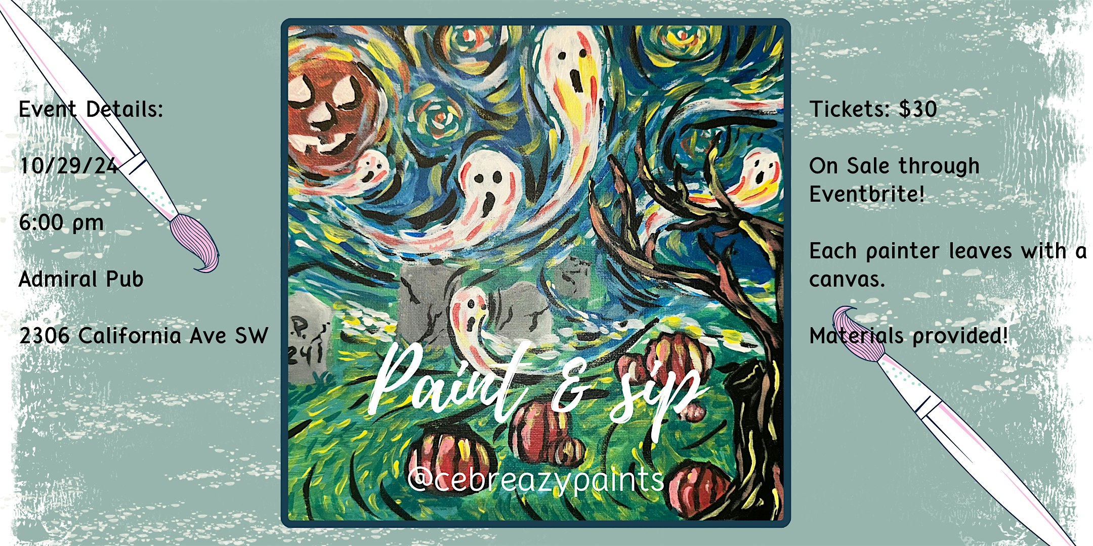 Spooky Paint & Sip at Admiral Pub – Seattle, WA