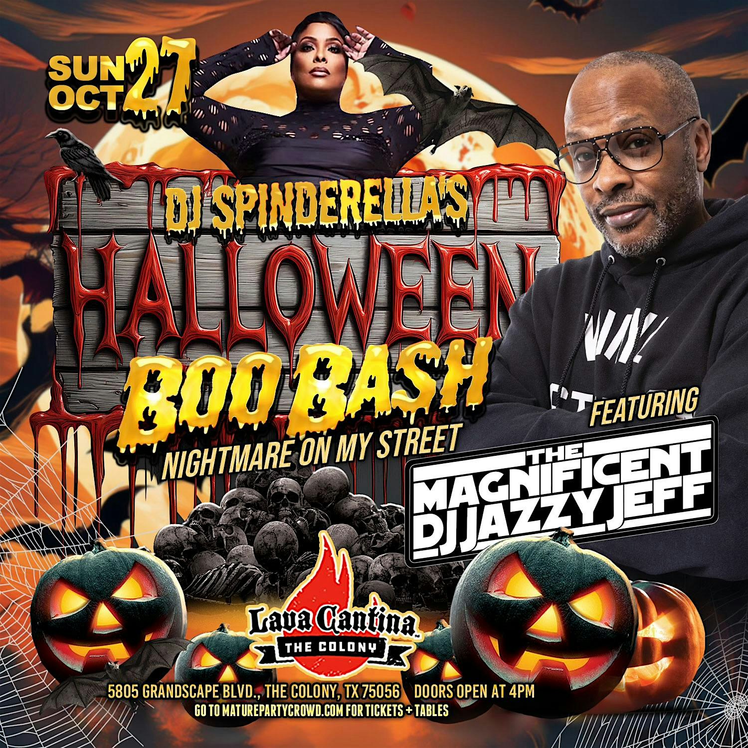 Dj Spinderella’s ANNUAL BOO BASH feat DJ JAZZY JEFF @ Lava Cantina – The Colony, TX