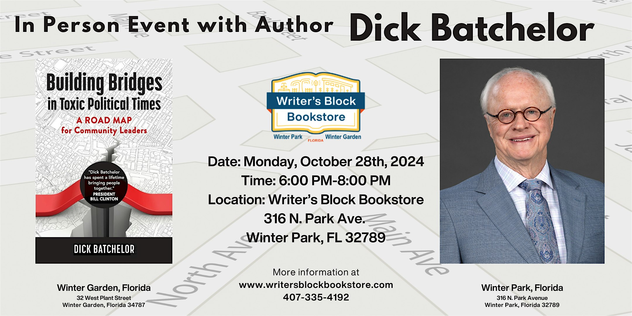 In Person Event with Author Dick Batchelor – Winter Park, FL