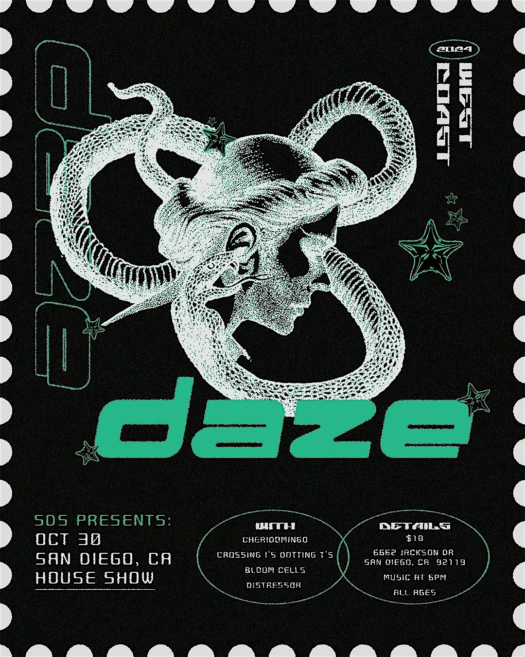 10/30 SD House Show with DA/ZE x Crossing I’s Dotting T’s x Cheridomingo x Distressor x bloomcells – San Diego, CA