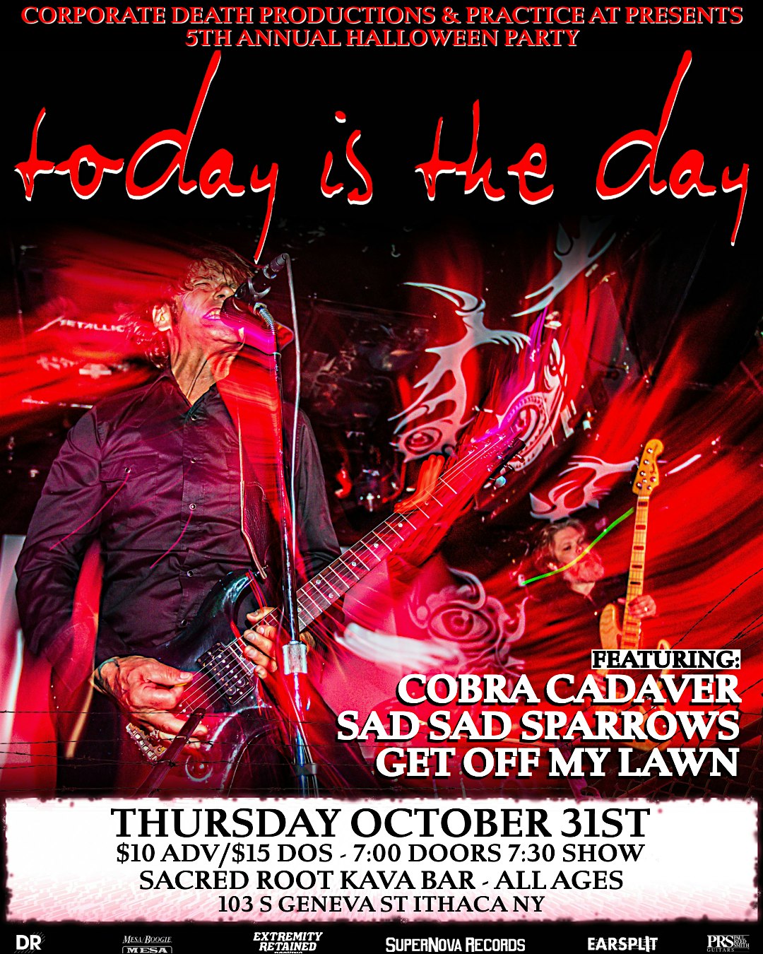 Today Is The Day w/ Cobra Cadaver, Sad Sad Sparrows, and Get Off My Lawn – Ithaca, NY