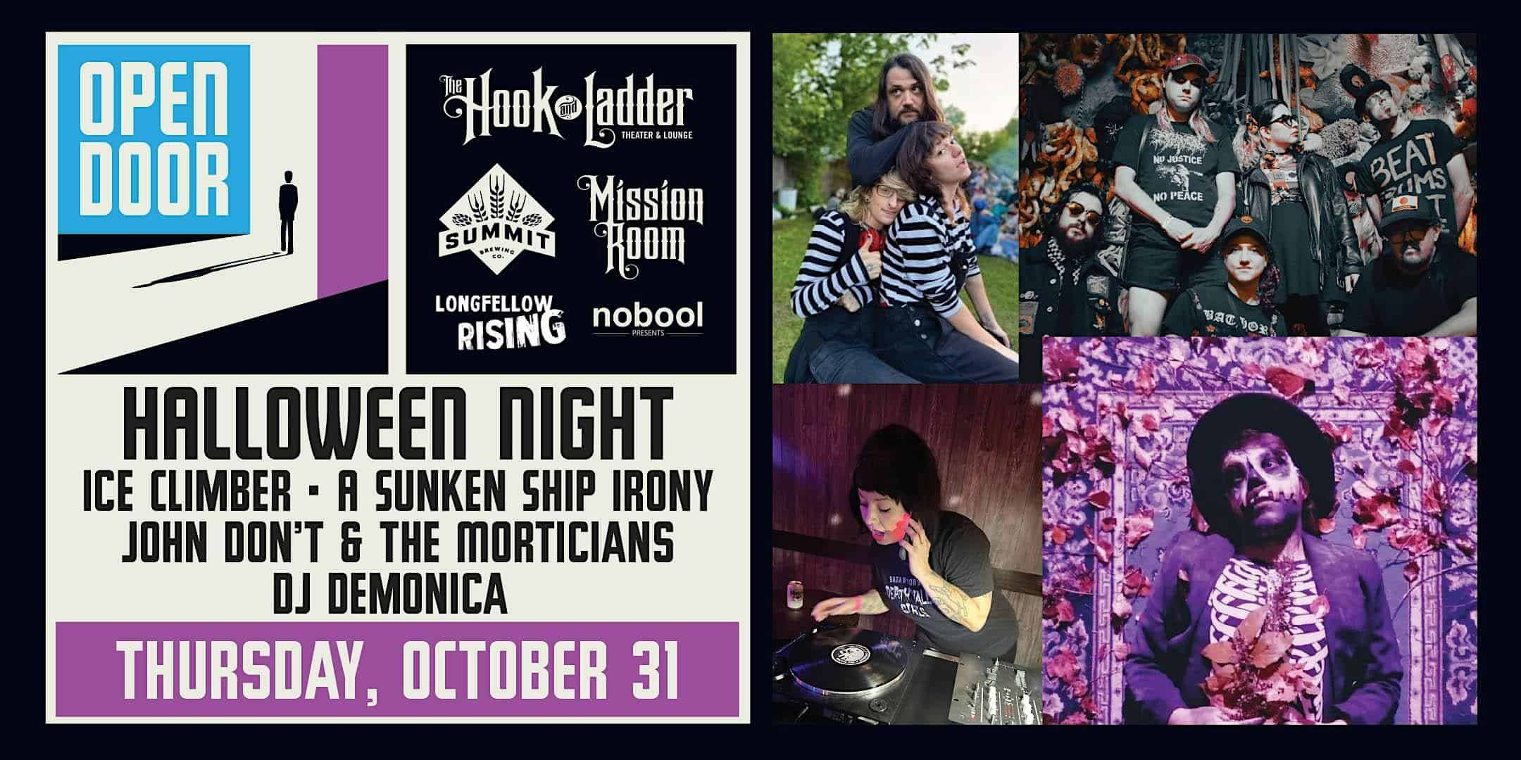 OPEN DOOR SERIES: Halloween Night w/Ice Climber, A Sunken Ship Irony & More – Minneapolis, MN