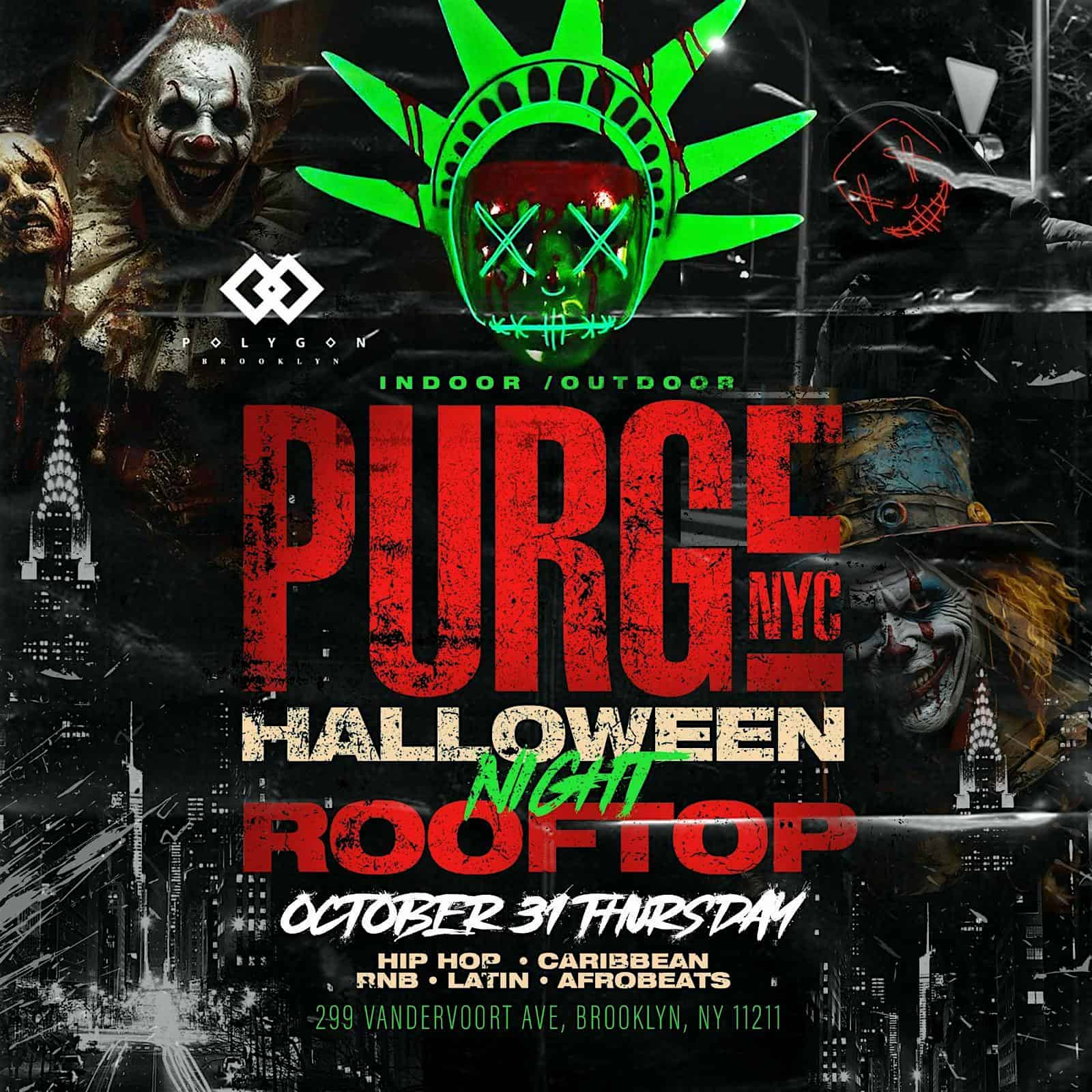 Purge Halloween Costume Party @ Polygon BK Free entry w/ RSVP – Brooklyn, NY