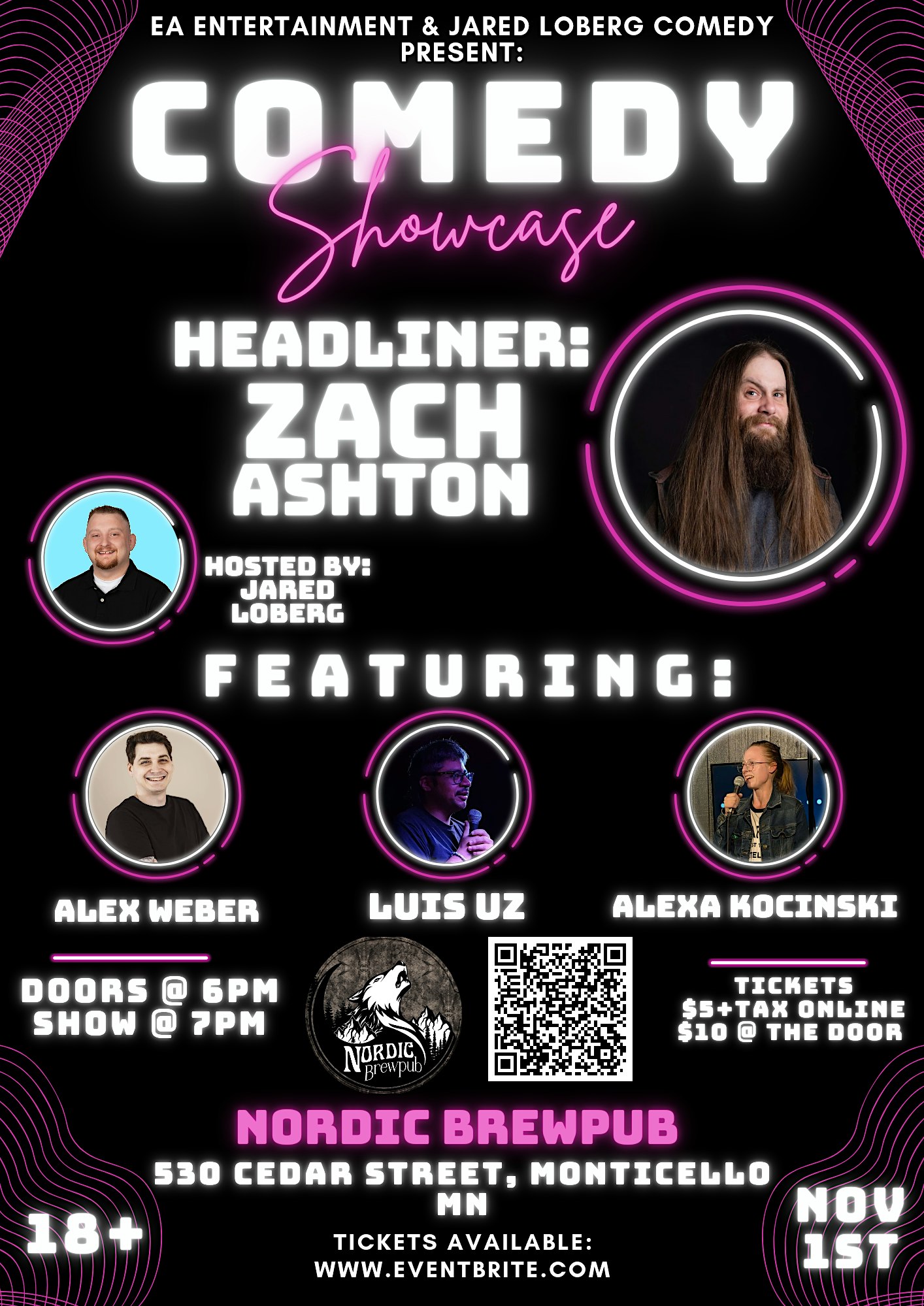 Nordic Comedy Showcase: Headliner Zach Ashton – Monticello, MN