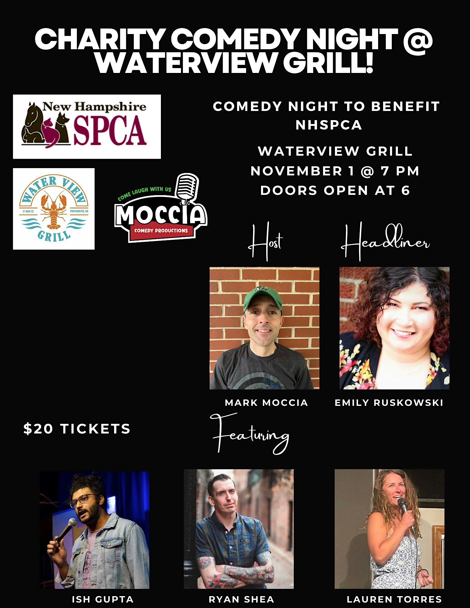 21+ Charity Comedy Night at Water View Grill to benefit NHSPCA! – Portsmouth, NH