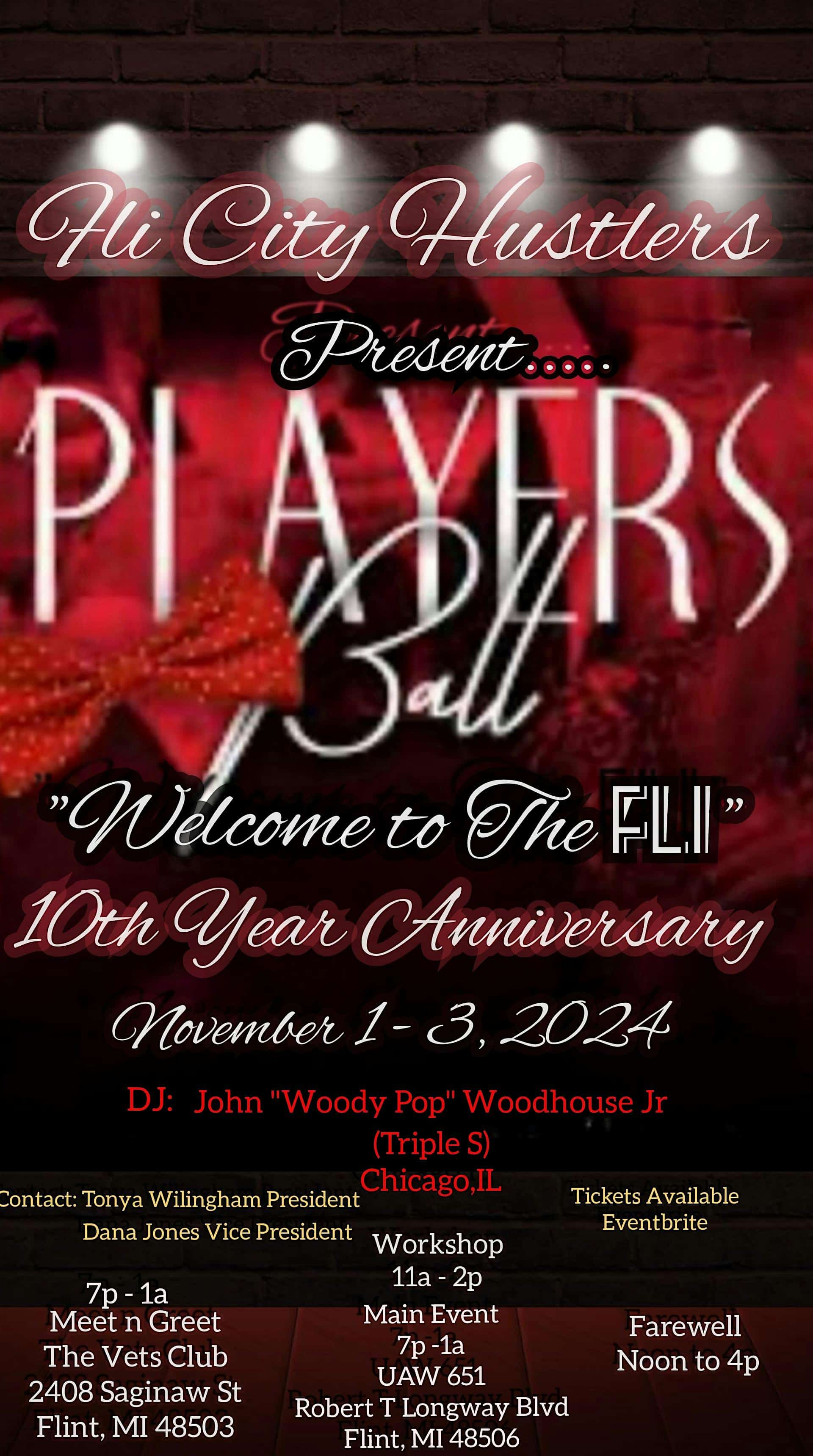 Fli City Hustlers Present The Players Ball Celebrating our 10th Anniversary – Flint, MI