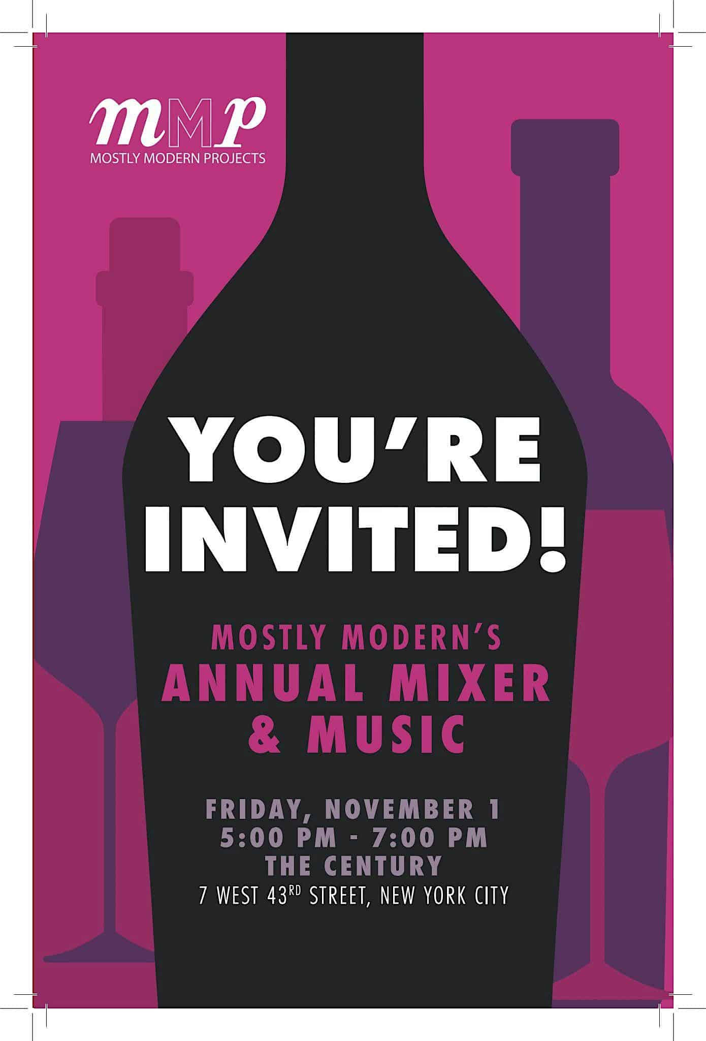 Mostly Modern’s Annual Mixer & Music in New York City – New York, NY