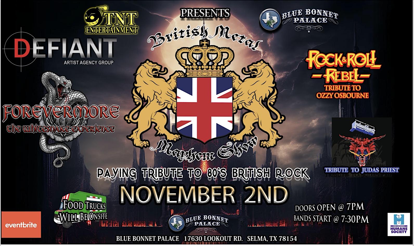 British Metal Mayham Show (Tribute 80’s British Rock) – Selma, TX