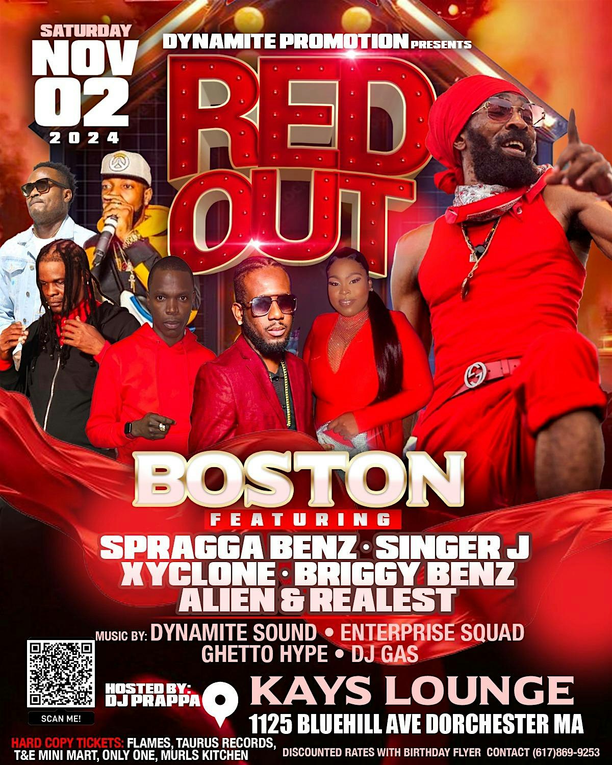 RED OUT BOSTON FT SPRAGGA BENZ & FRIENDS – Boston, MA