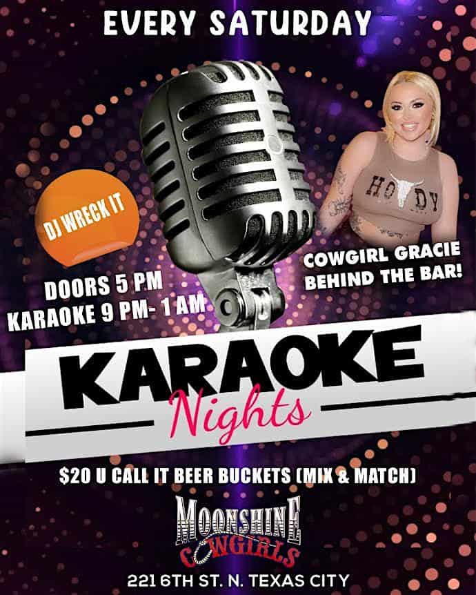 Karaoke Night with Booze, Pool, Darts, Moonshine & Scenic Views! – Texas City, TX