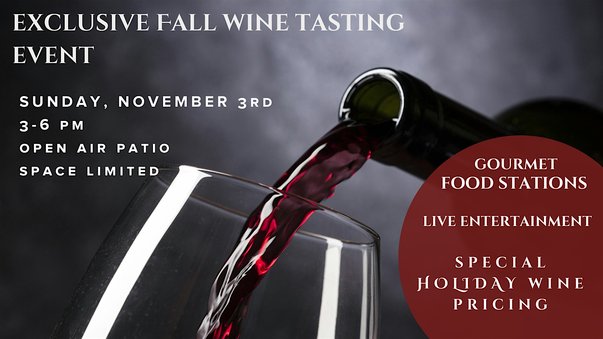 4th Annual Fall Wine Tasting Event – La Quinta, CA