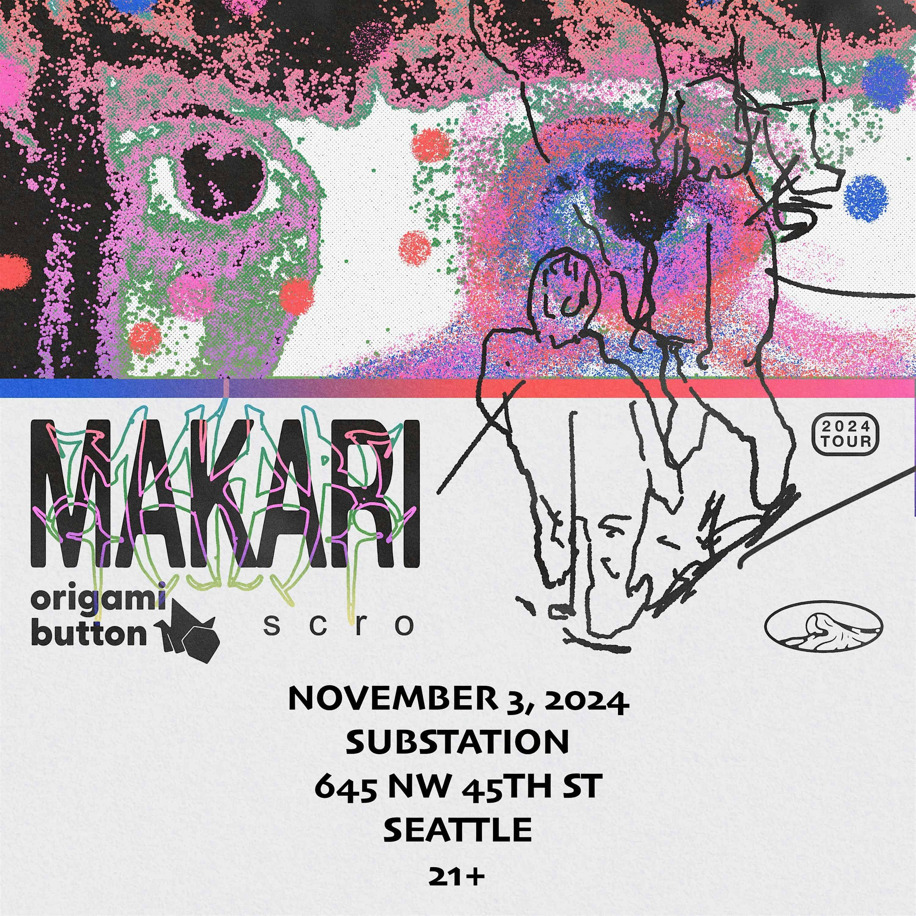 Makari with Origami Button, Scro, and The Lion & The Sloth – Seattle, WA