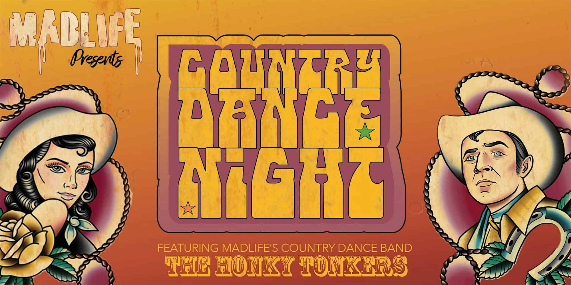 Country Dance Night feat. The Honky Tonkers  Dance Lessons Start at 6:30 – Woodstock, GA