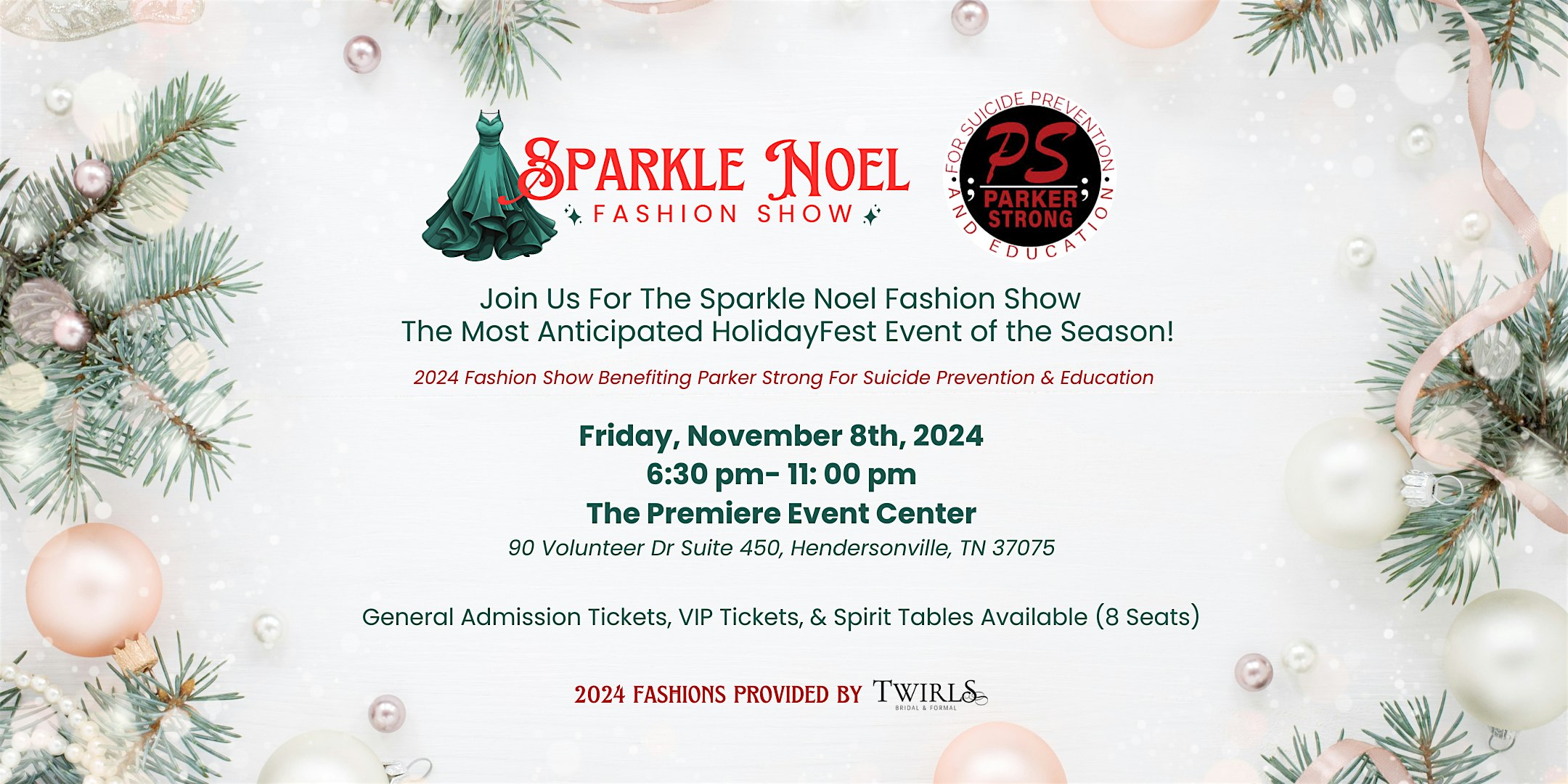 2024 Sparkle Noel Fashion Show benefiting Parker Strong for Suicide Prevention & Education – Hendersonville, TN