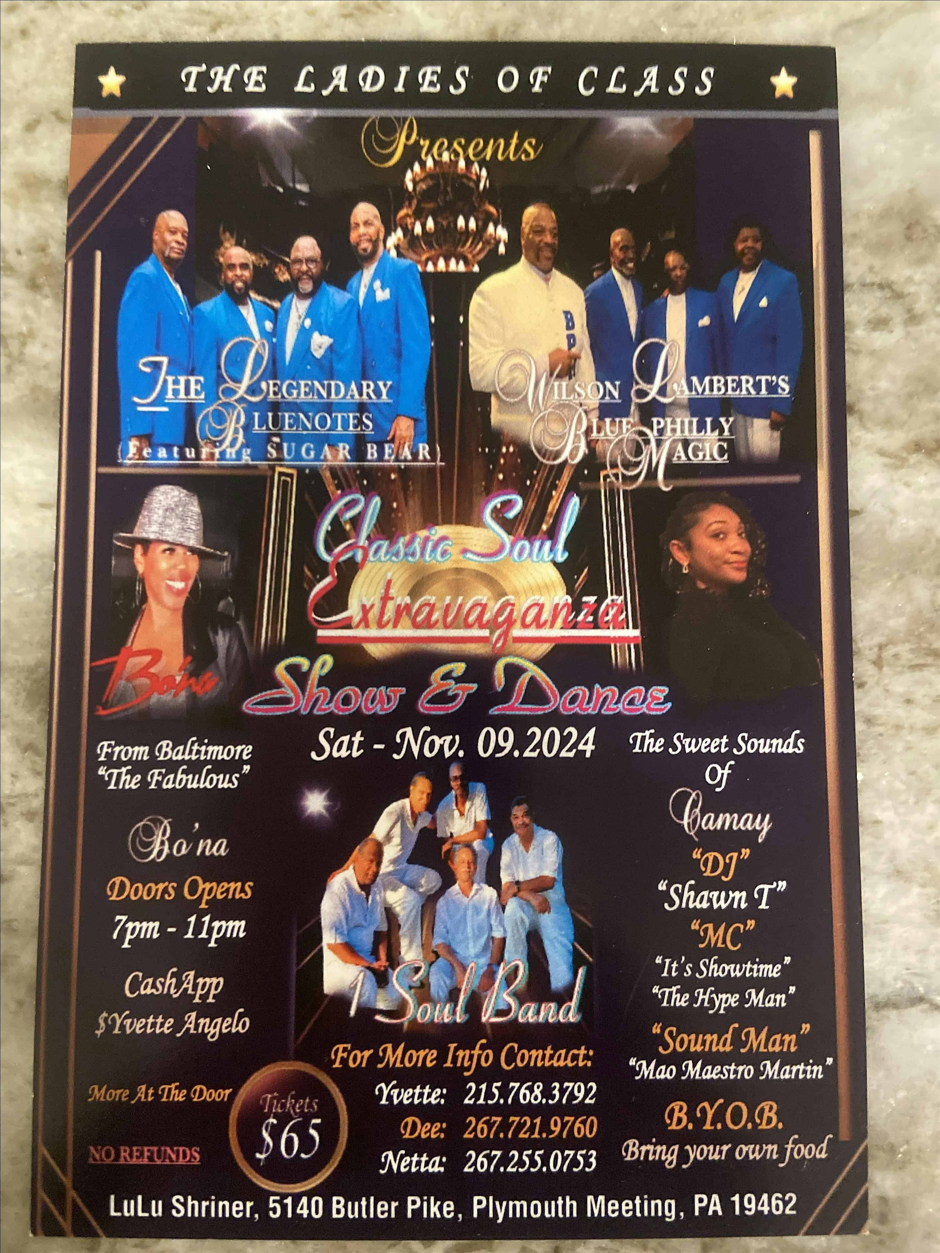 LADIES OF CLASS CLASSIC SOUL EXTRAVAGANZA – Plymouth Meeting, PA