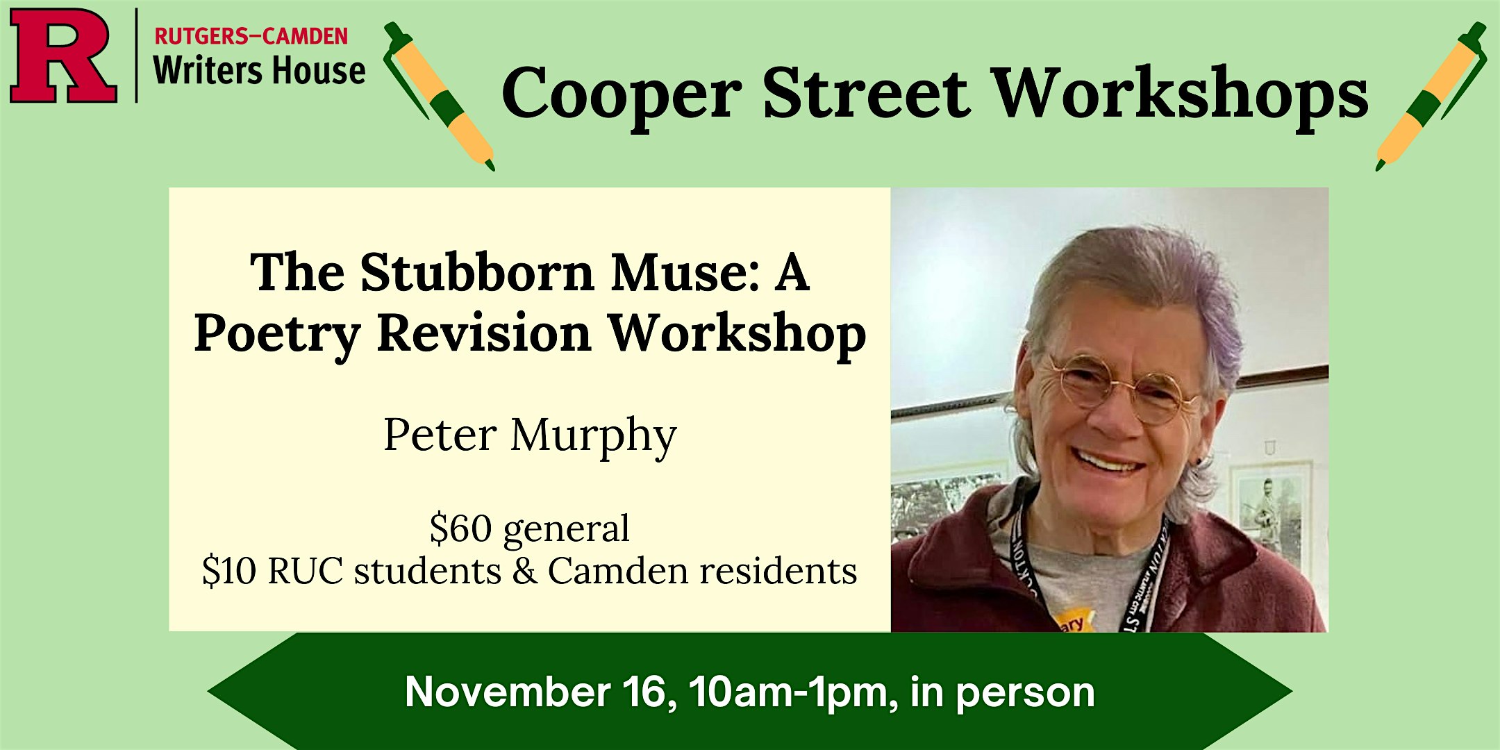 Cooper Street Workshop: The Stubborn Muse: A Poetry Revision Workshop – Camden, NJ