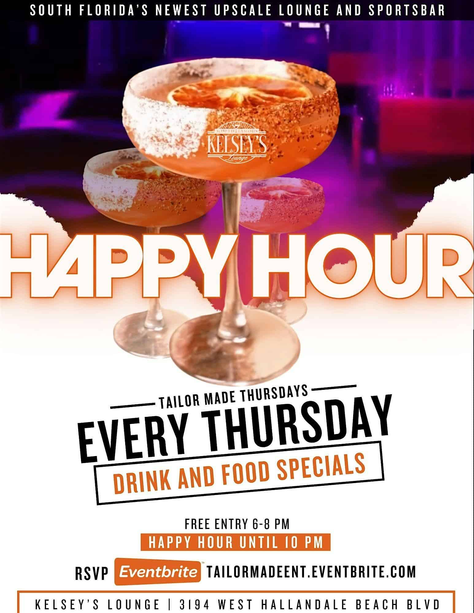 Tailor Made Thursdays- Happy Hour Edition – Hallandale Beach, FL