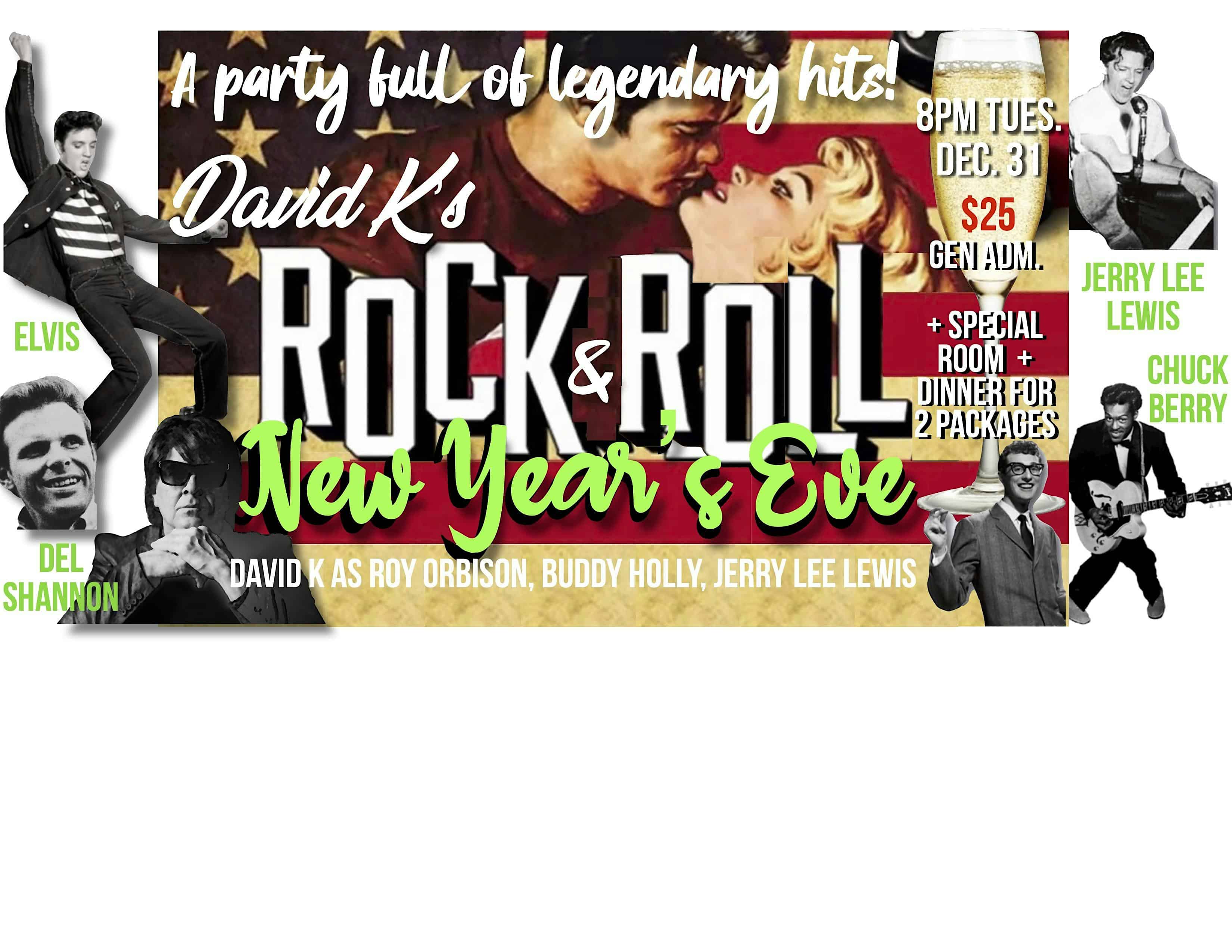 DAVID K’S Rock & Roll New Year’s Eve at HOTEL MEAD RESORT & CONVENTION CTR. – Wisconsin Rapids, WI