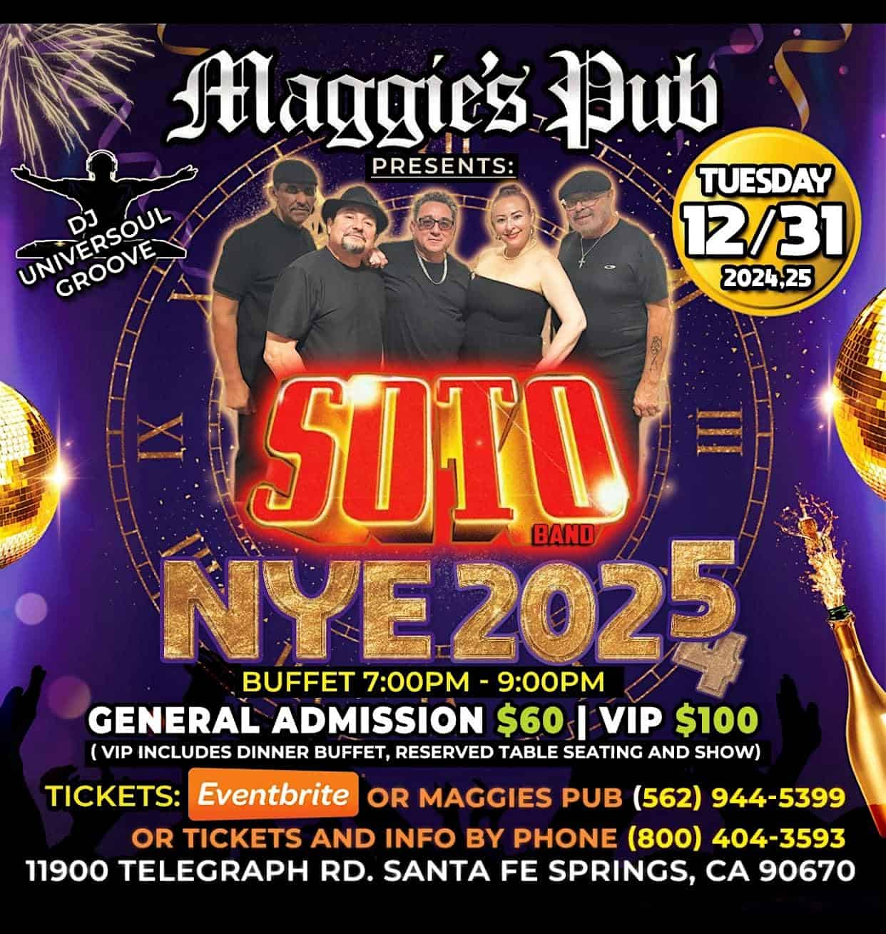 New Years Eve Party 2024-25 – Santa Fe Springs, CA