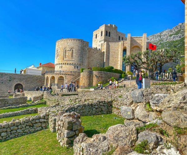 From Tirana: Kruja Castle, Old Bazaar & Sari Salltik Tour – Durres District, Albania