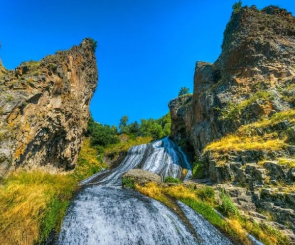 Jermuk waterfall, Mineral water gallery, Tatev,TaTev Ropeway – Syunik Province, Armenia