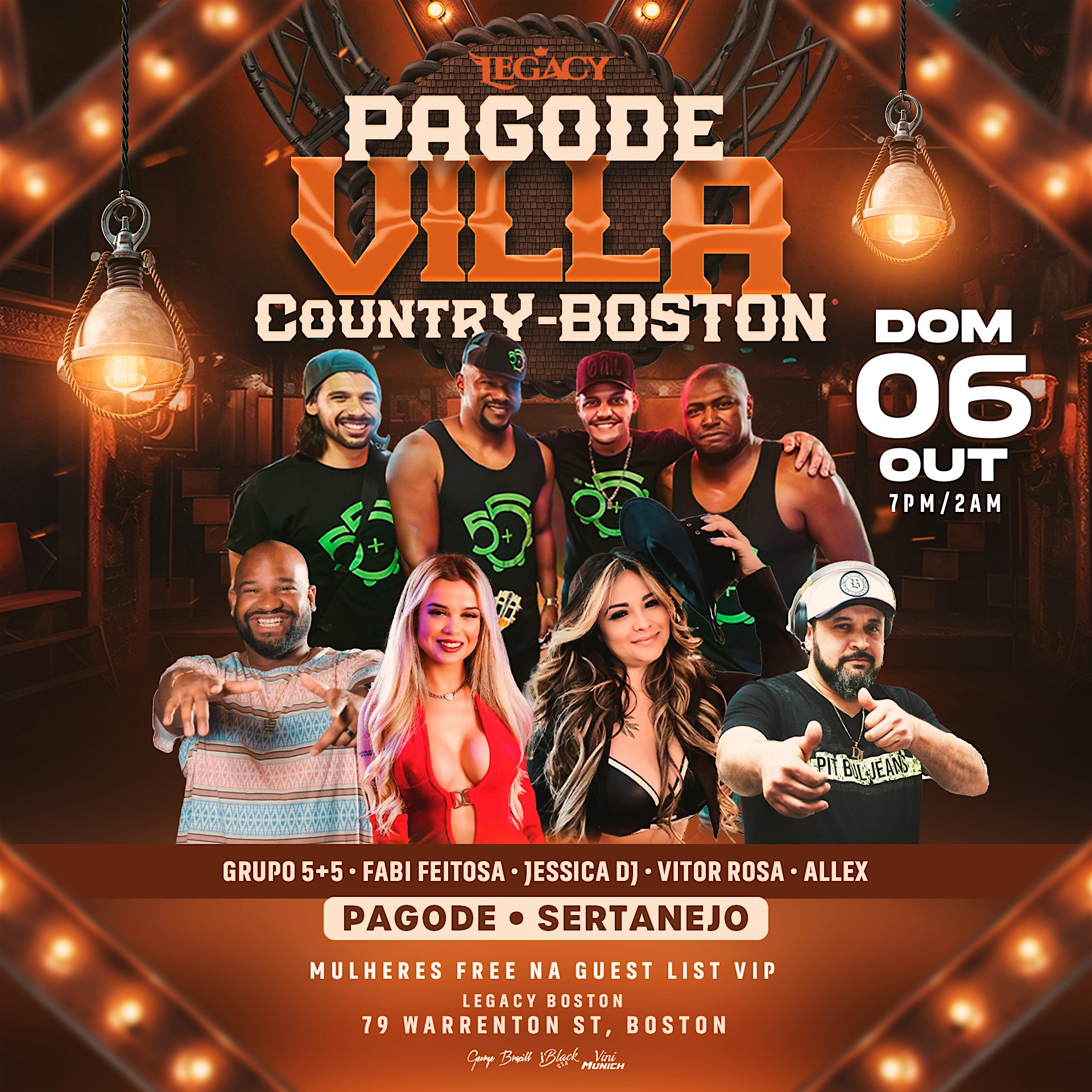 PAGODE VILLA COUNTRY | PAGODE & SERTANEJO | DOMINGO 06 OCT @ LEGACY BOSTON – Boston, MA