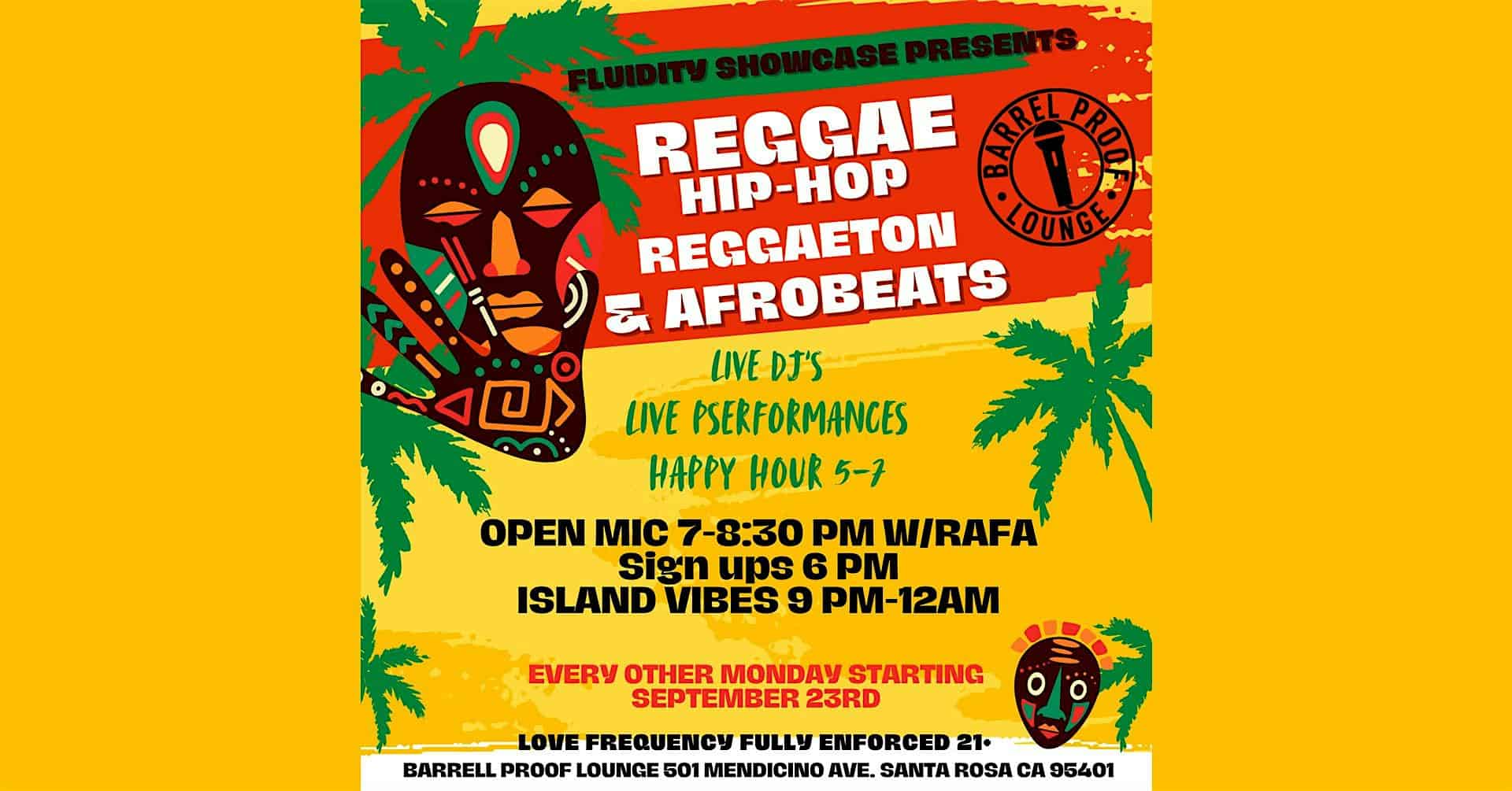 Monday Island Vibes – Reggae | Hip-hop | Reggaeton | Afrobeats – Santa Rosa,