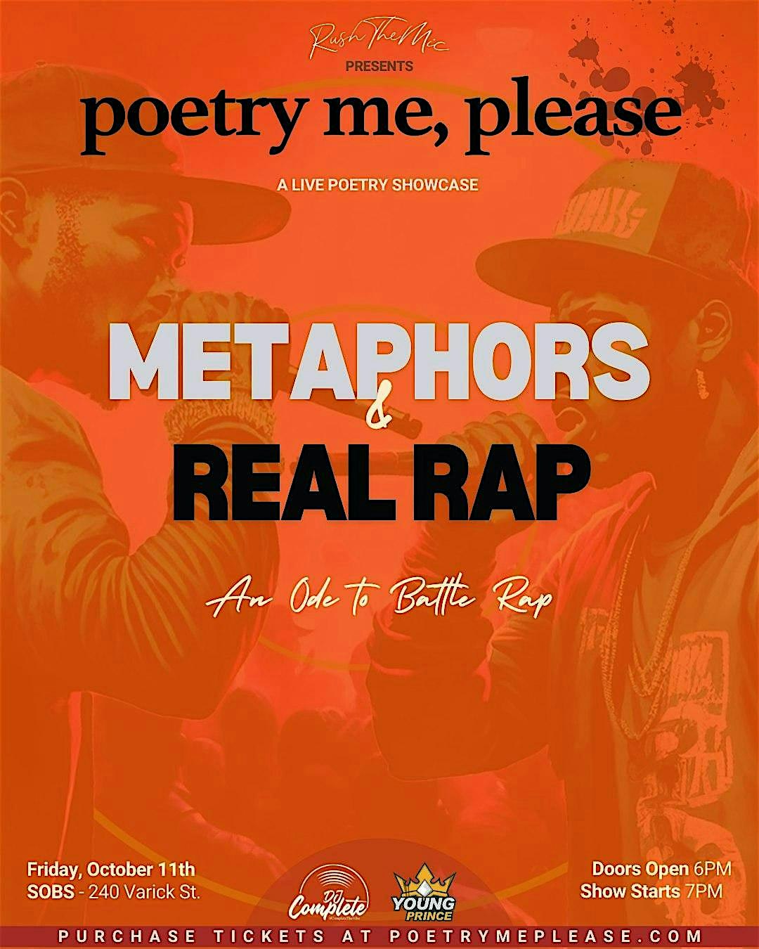 poetry me, please presents: Metaphors & Real Rap – New York, NY