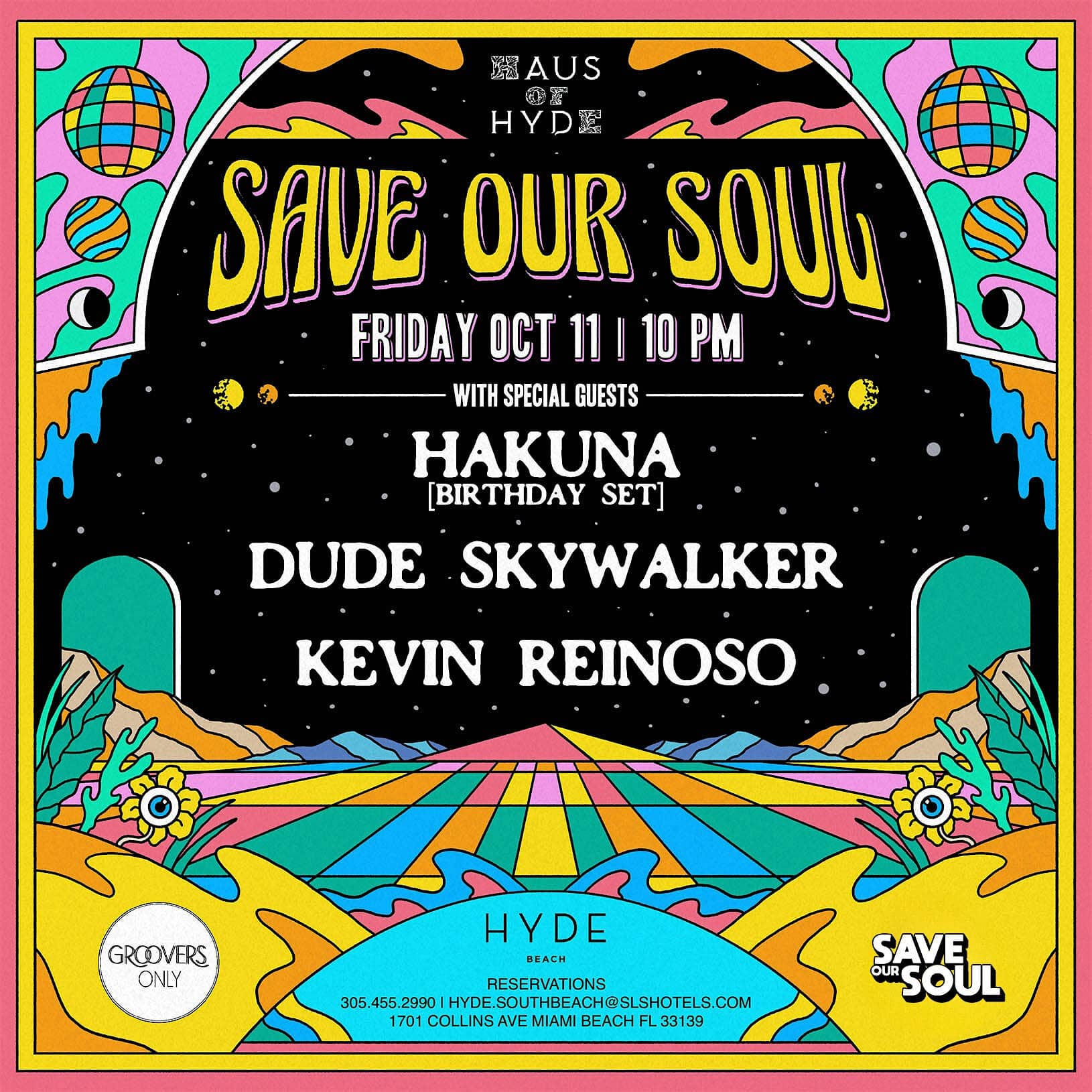 Save Our Soul @ Hyde Beach w/ Hakuna, Dude Skywalker, & Kevin Reinoso – Miami Beach, FL