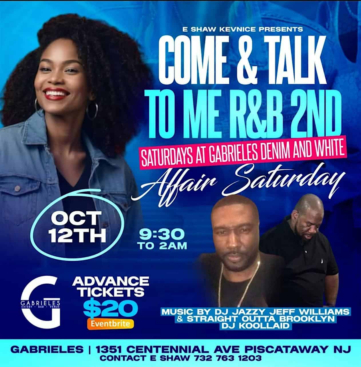 Come & Talk To Me RNB 2nd Saturdays Denim and White Affair – Piscataway, NJ