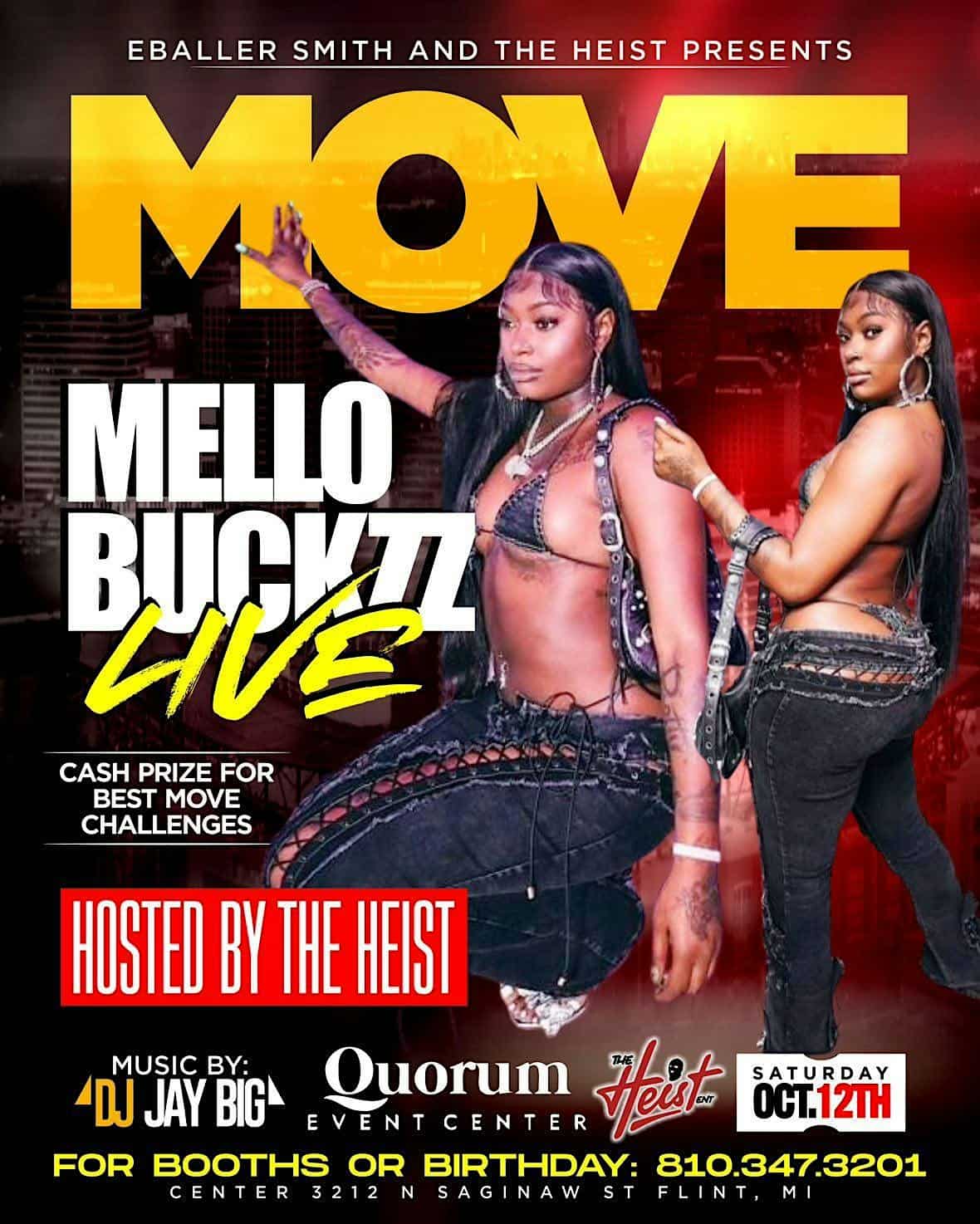 Mello Buckzz Live At QUORUM (Flint) Sat Sept 12th – Flint, MI