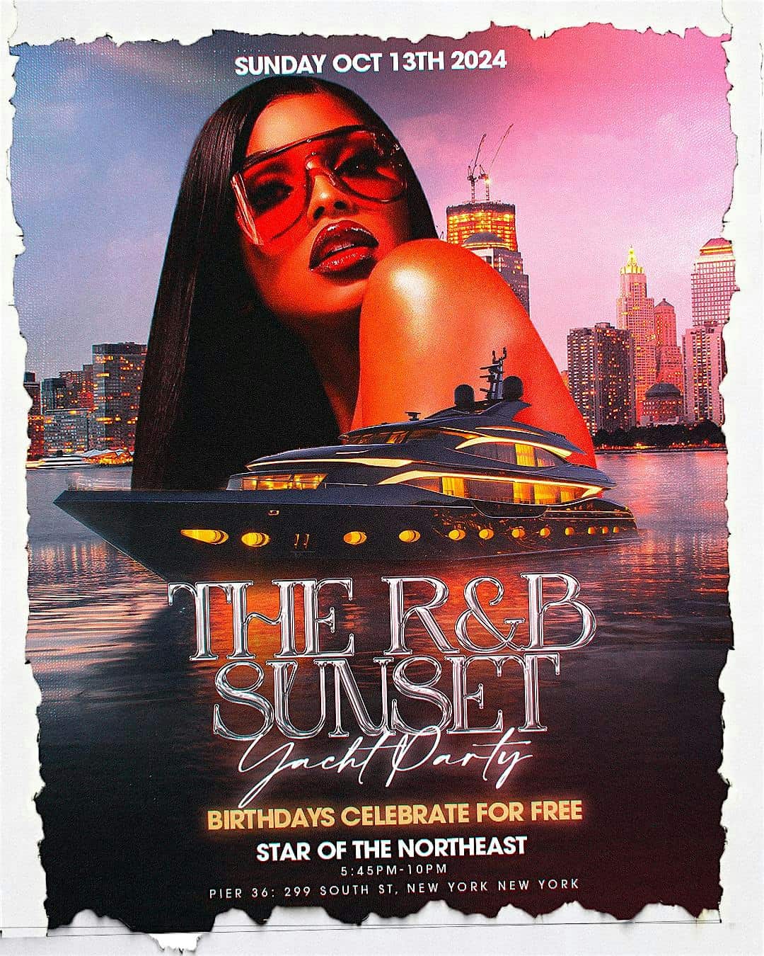 10/13: The R&B Sunset Yacht Party | Birthdays Party For Free – New York, NY