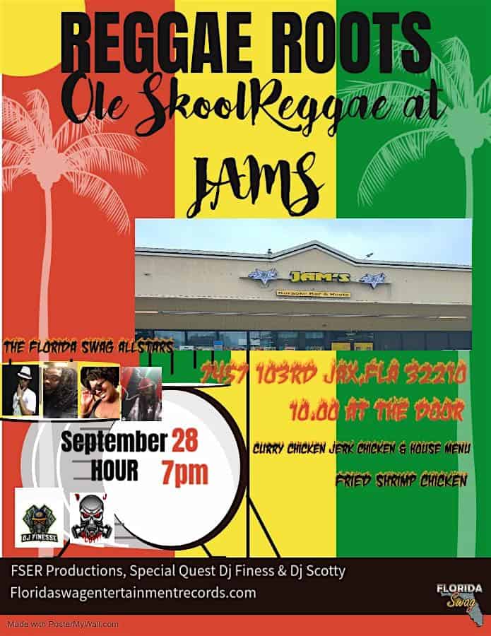 Reggae Roots At Jams 7457 103rd Jax,Fla 32210 – Jacksonville, FL