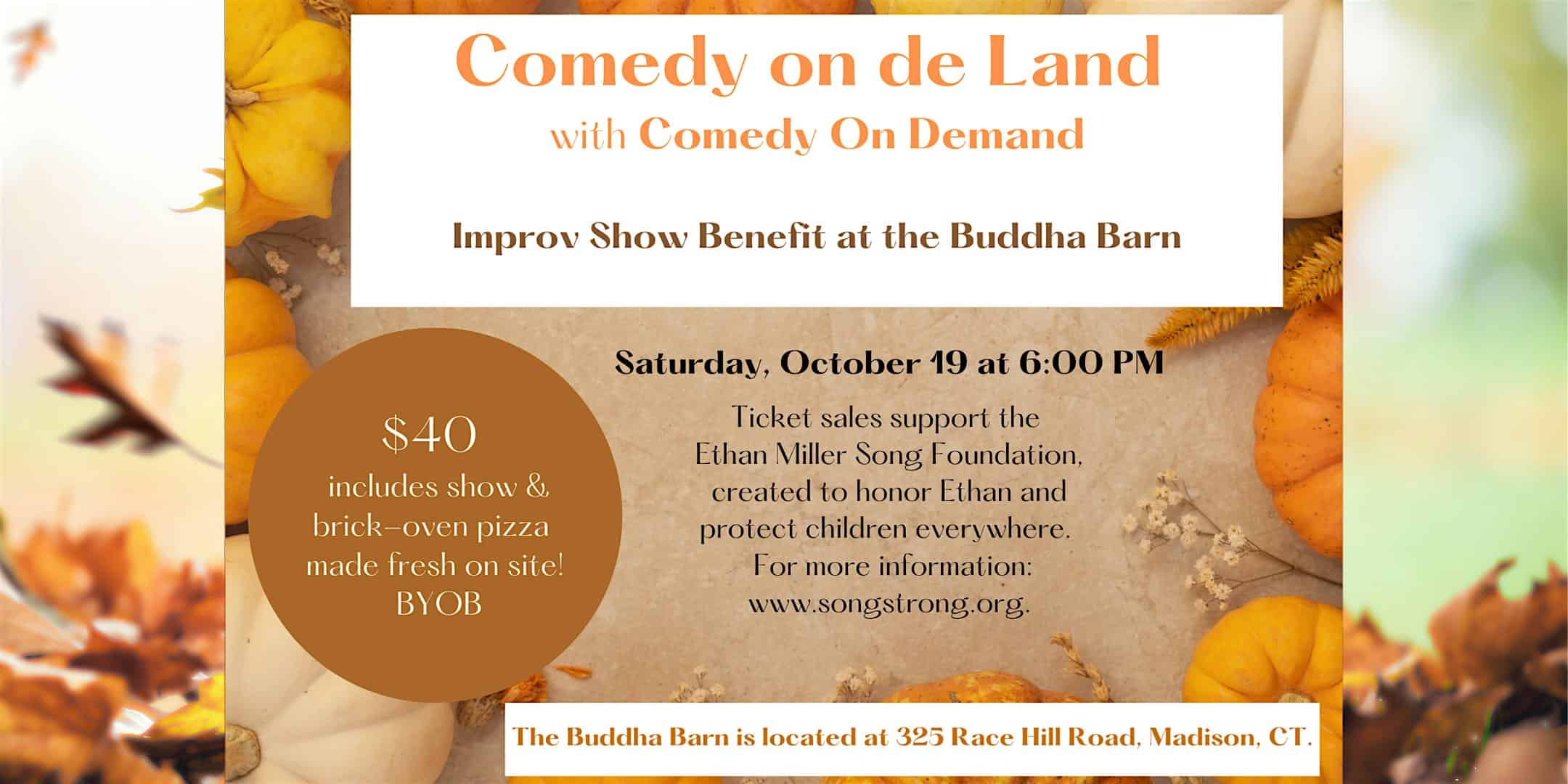 Improv Show and Brick Oven Pizza Benefit at the Buddha Barn in Madison – Madison, CT