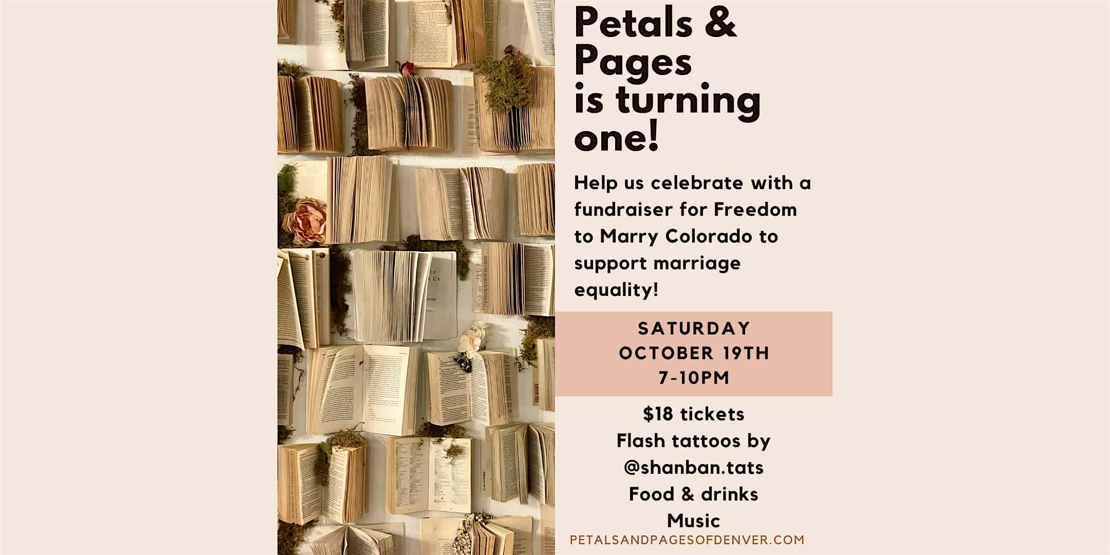 Petals & Pages One Year Anniversary Celebration and Fundraiser – Denver, CO