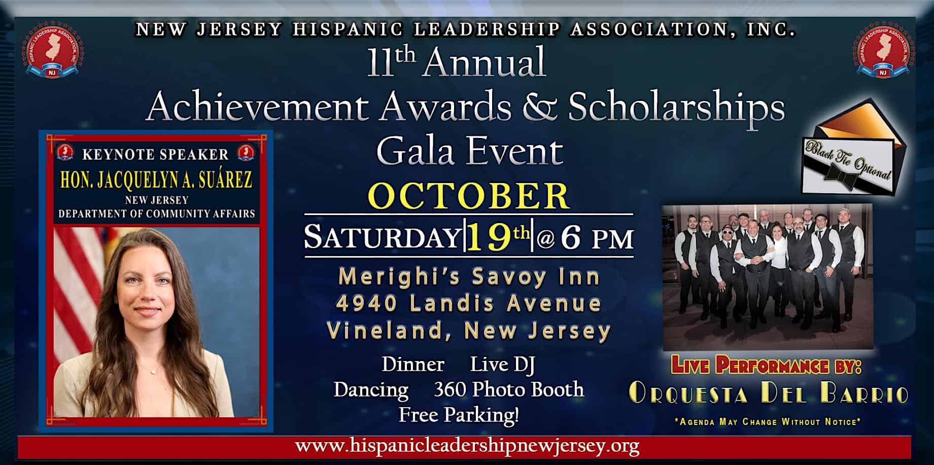 11th Annual New Jersey Hispanic Leadership Association, Inc., Gala – Vineland, NJ