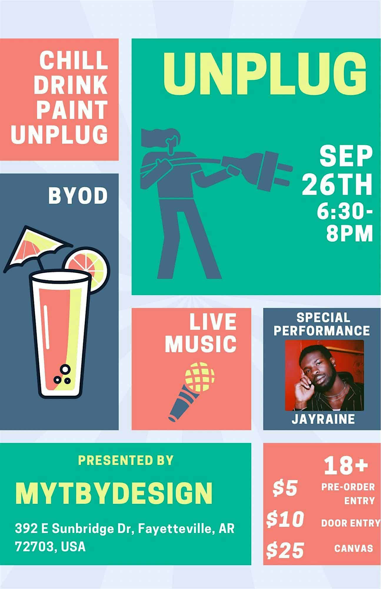 Unplug: Paint and Live performance – Fayetteville, AR